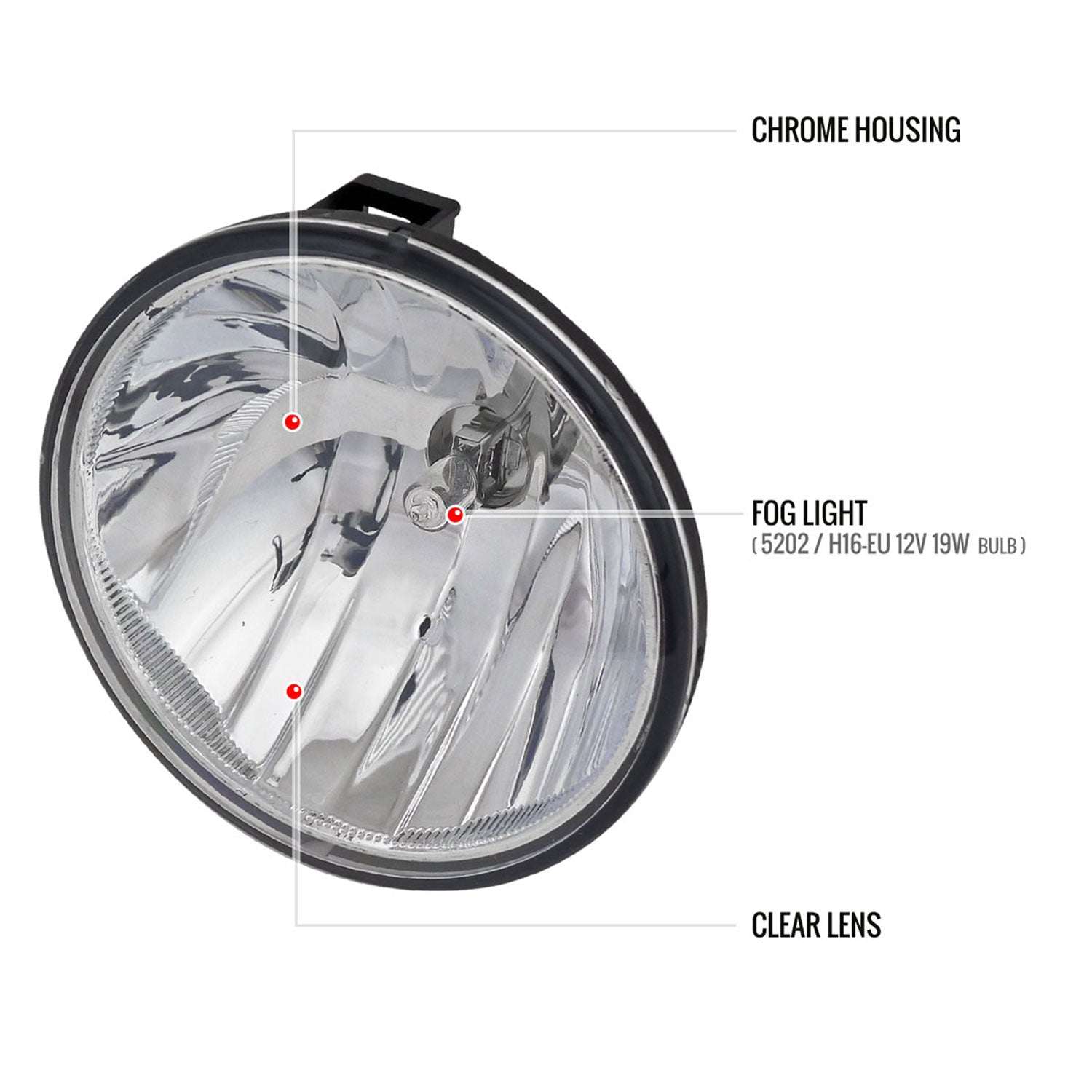 2007-2014 GMC Yukon/Yukon XL Chevy Suburban/Tahoe H16 Fog Lights Kit Chrome