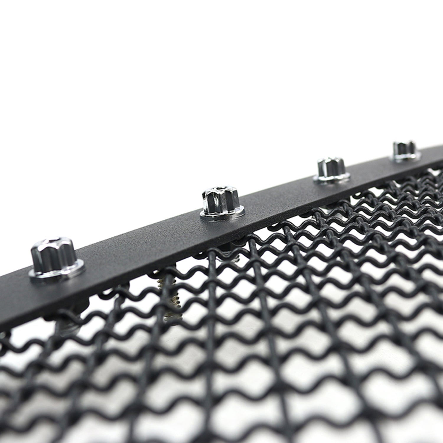 1999-2004 F-250/350/450/550/Excursion Rivet Black Steel 3PC Mesh Grille Insert