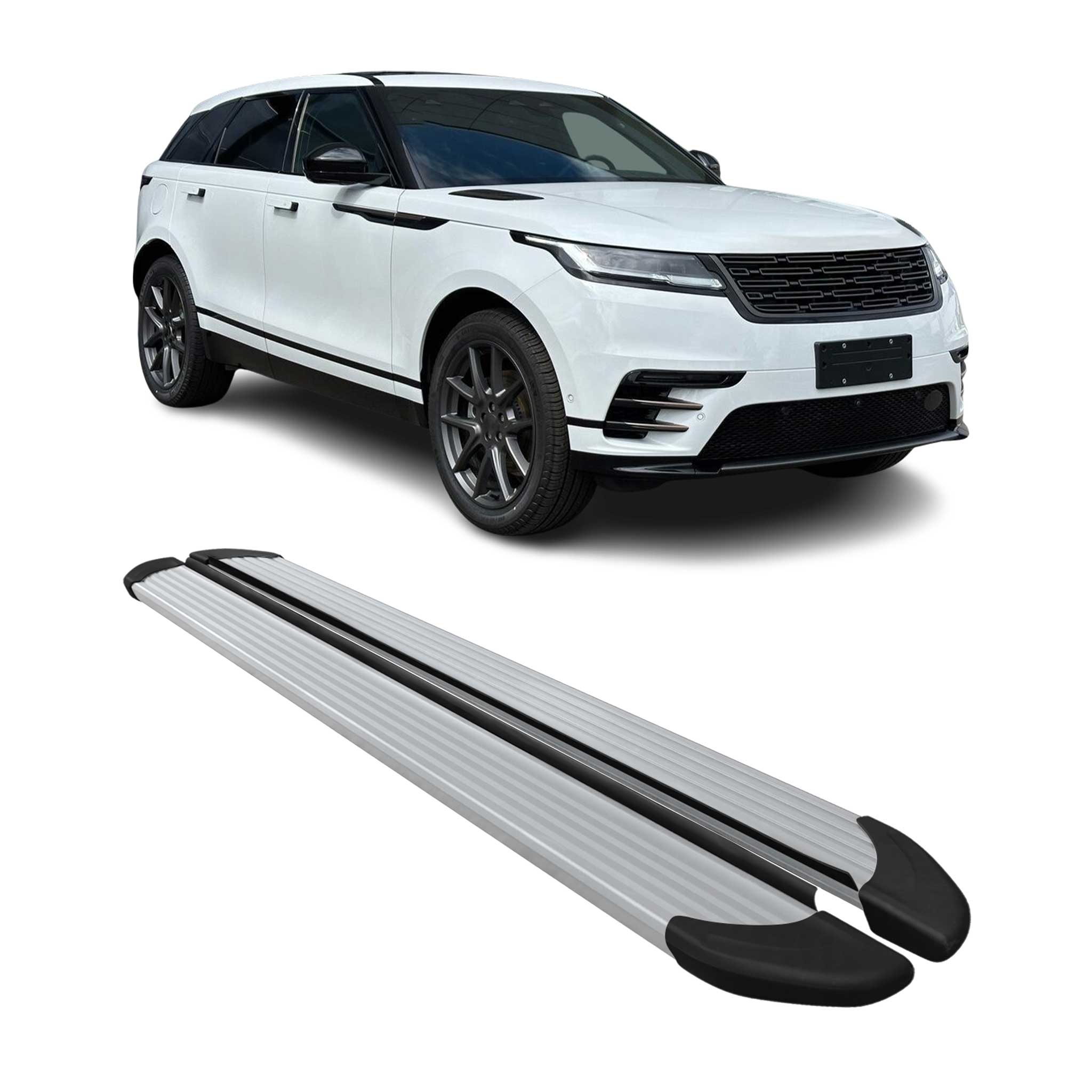 2018-2026 Land Rover Range Rover Velar Running Boards Side Steps Silver