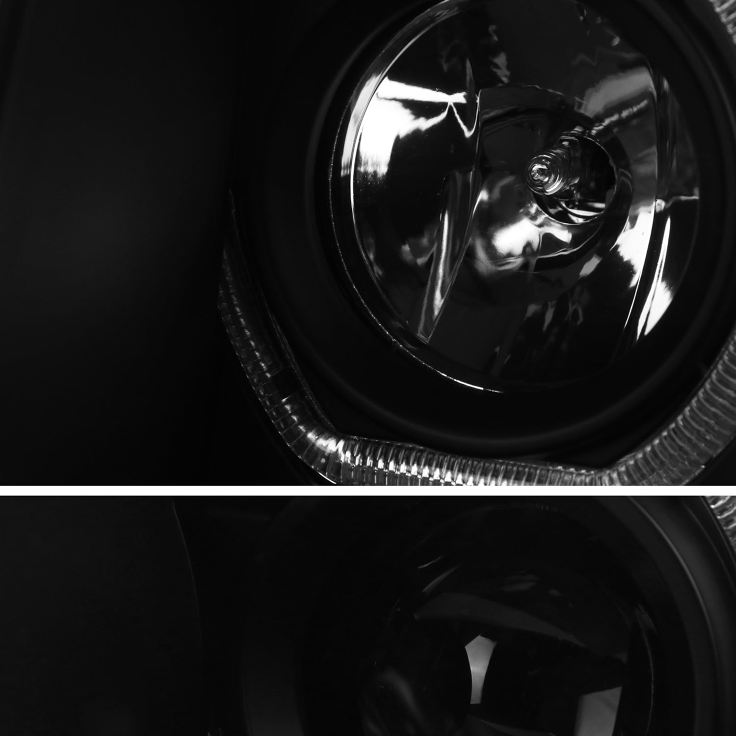 2009-2014 Ford F-150 Dual U-Ring Halo Projector Headlights LED Light Smoke