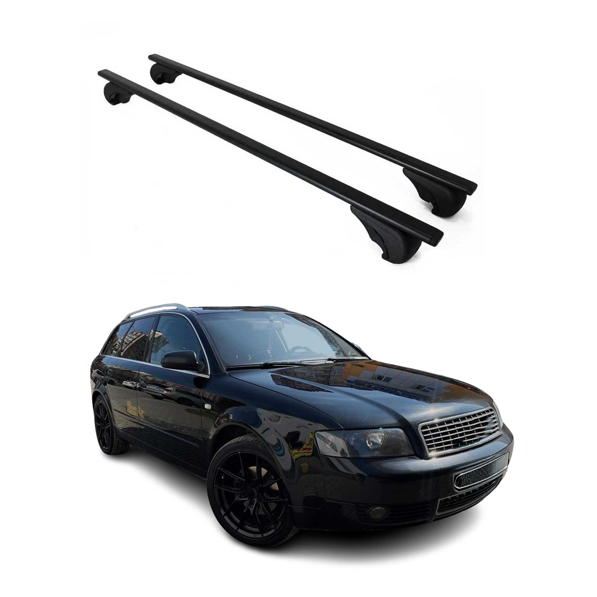 2001-2005 Audi A4 Wagon Roof Rack Cross Bars Black