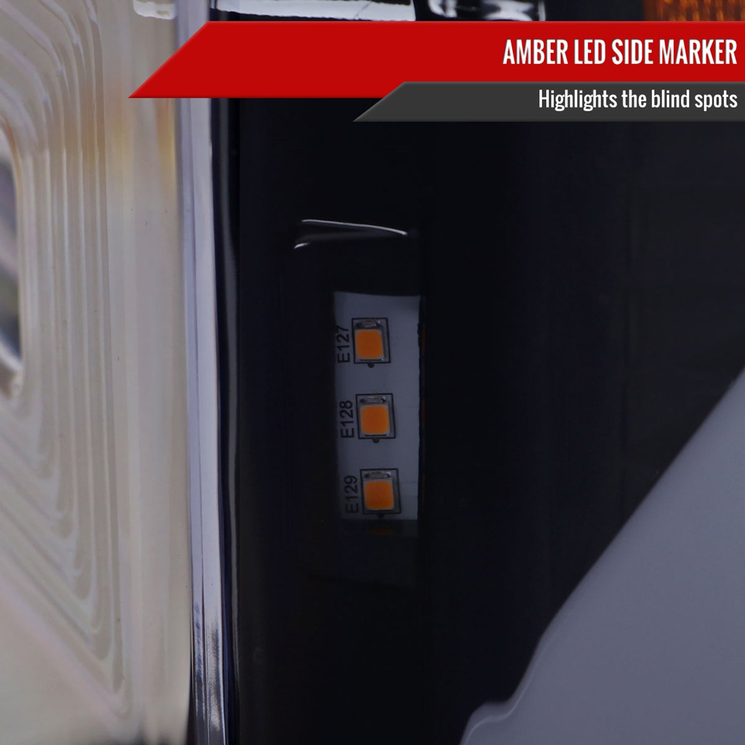 2017-2019 Ford F-250 F-350 F-450 F-550 LED C-Bar Projector Headlights Black