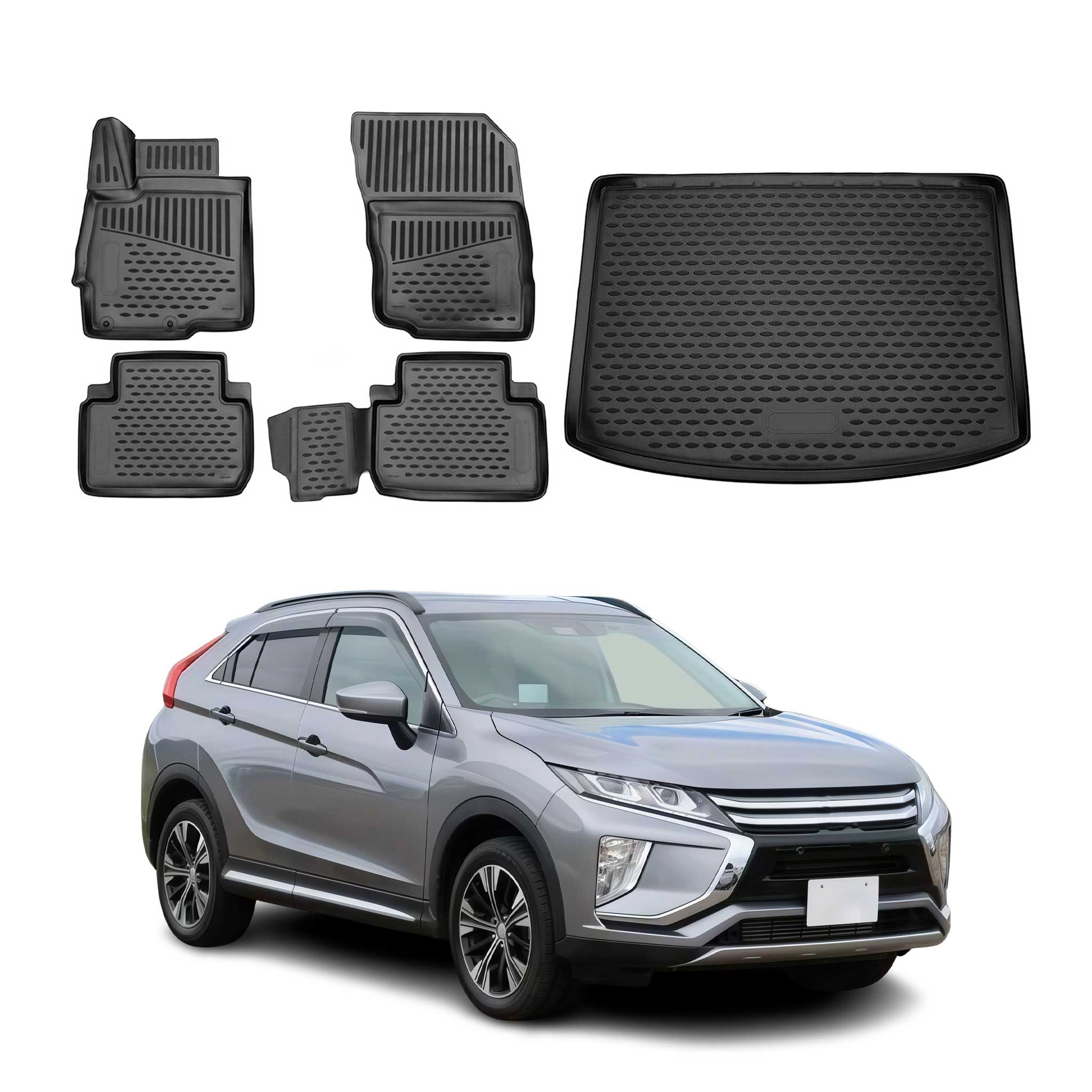 2018-2024 Mitsubishi Eclipse Cross Floor Mats & Cargo Liner Full Set All Weather Black