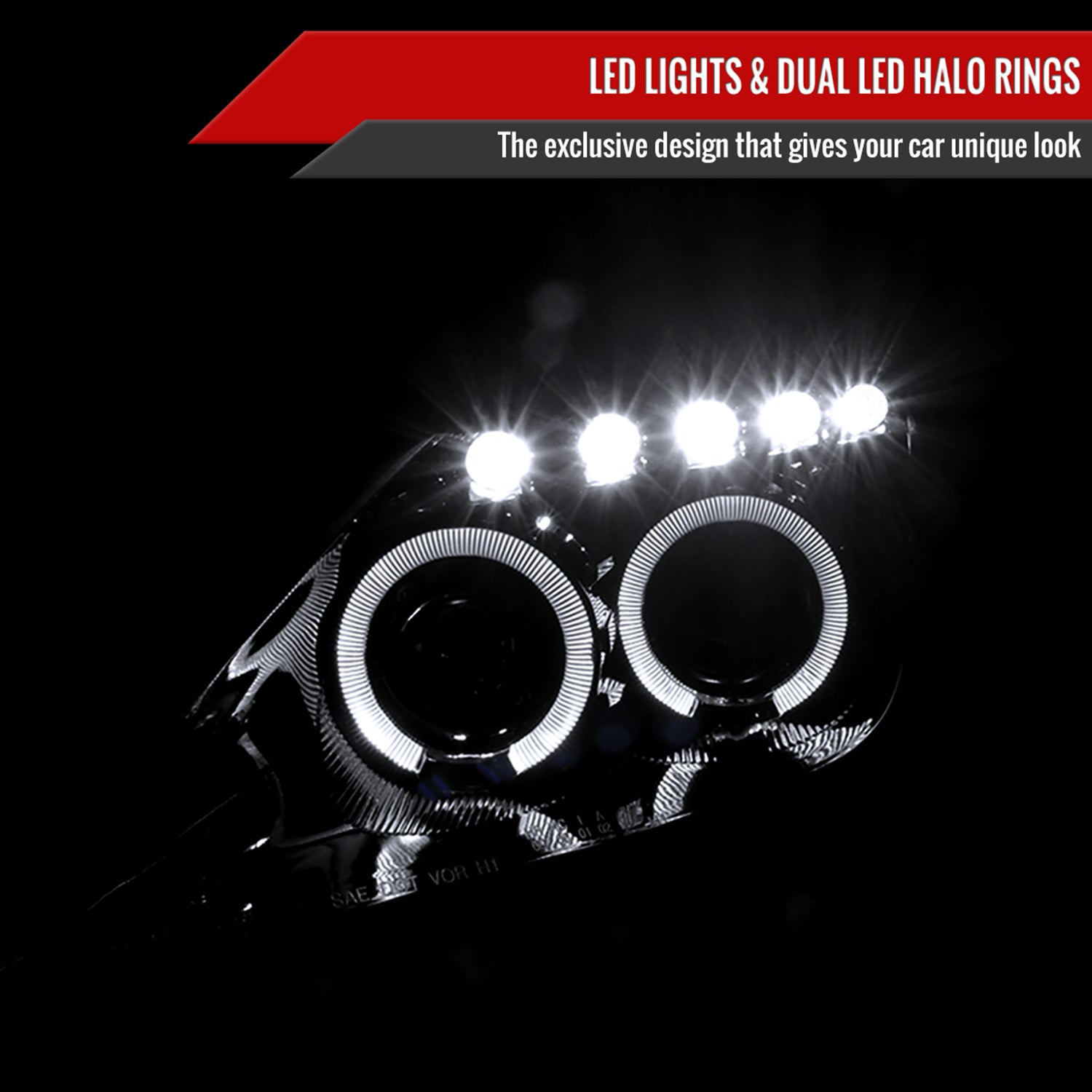 2000-2005 Toyota Celica Dual Halo Projector Headlights Glossy Black/Smoke Lens