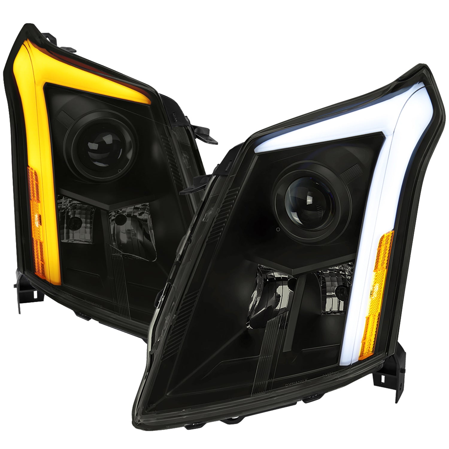 2010-2016 Cadillac SRX Projector Headlights Turn Signal LED Bar Smoke