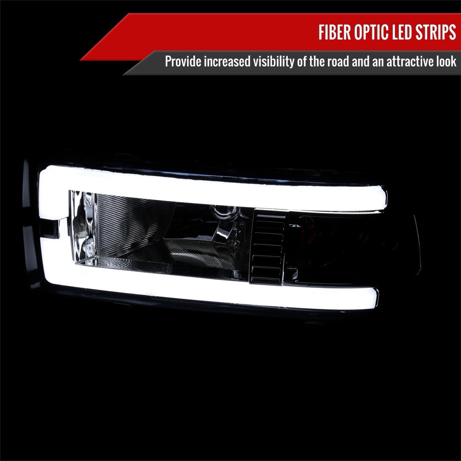 1994-2001 Dodge RAM 1500/ RAM 2500/3500 Dual LED Bar Factory Headlights Smoke