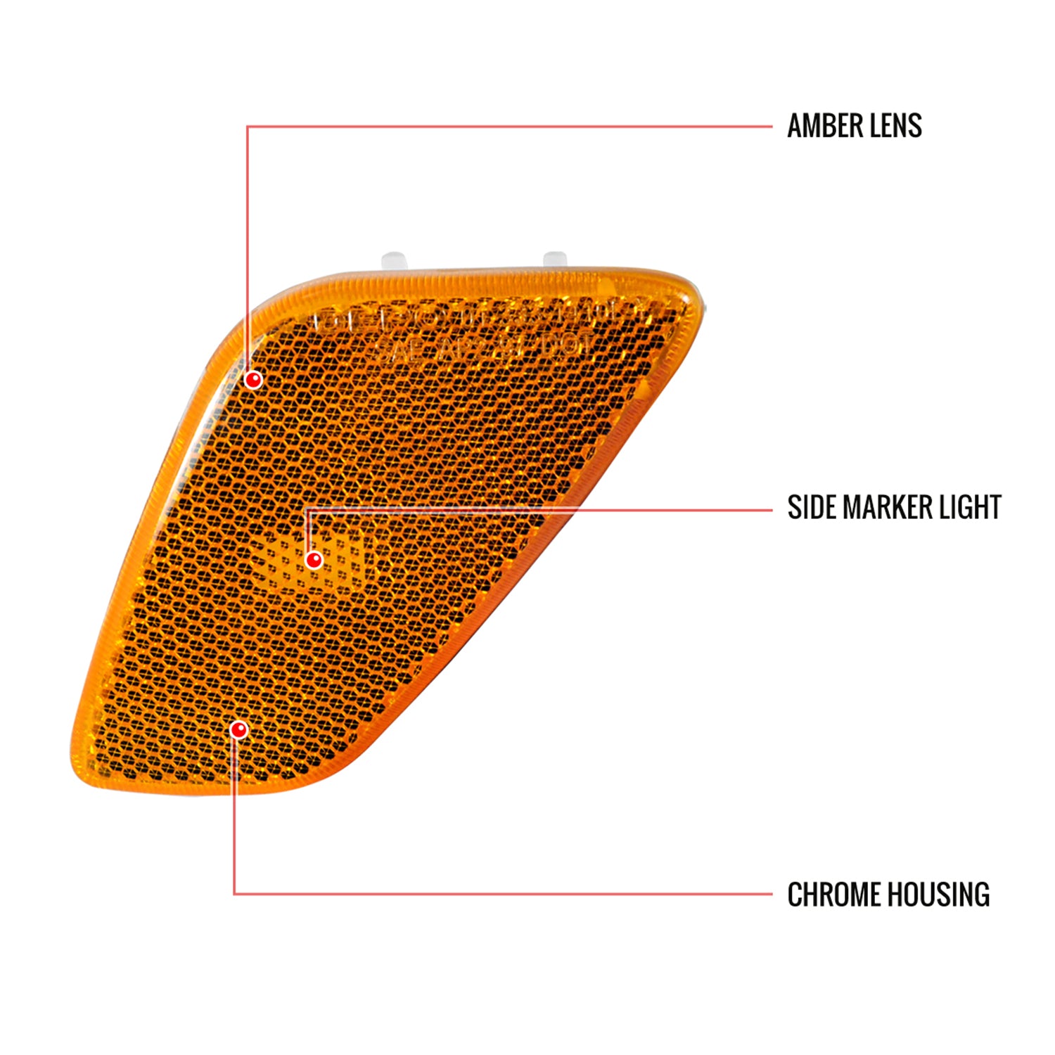 1997-2006 Jeep Wrangler Amber Lens Side Marker Signal Lights