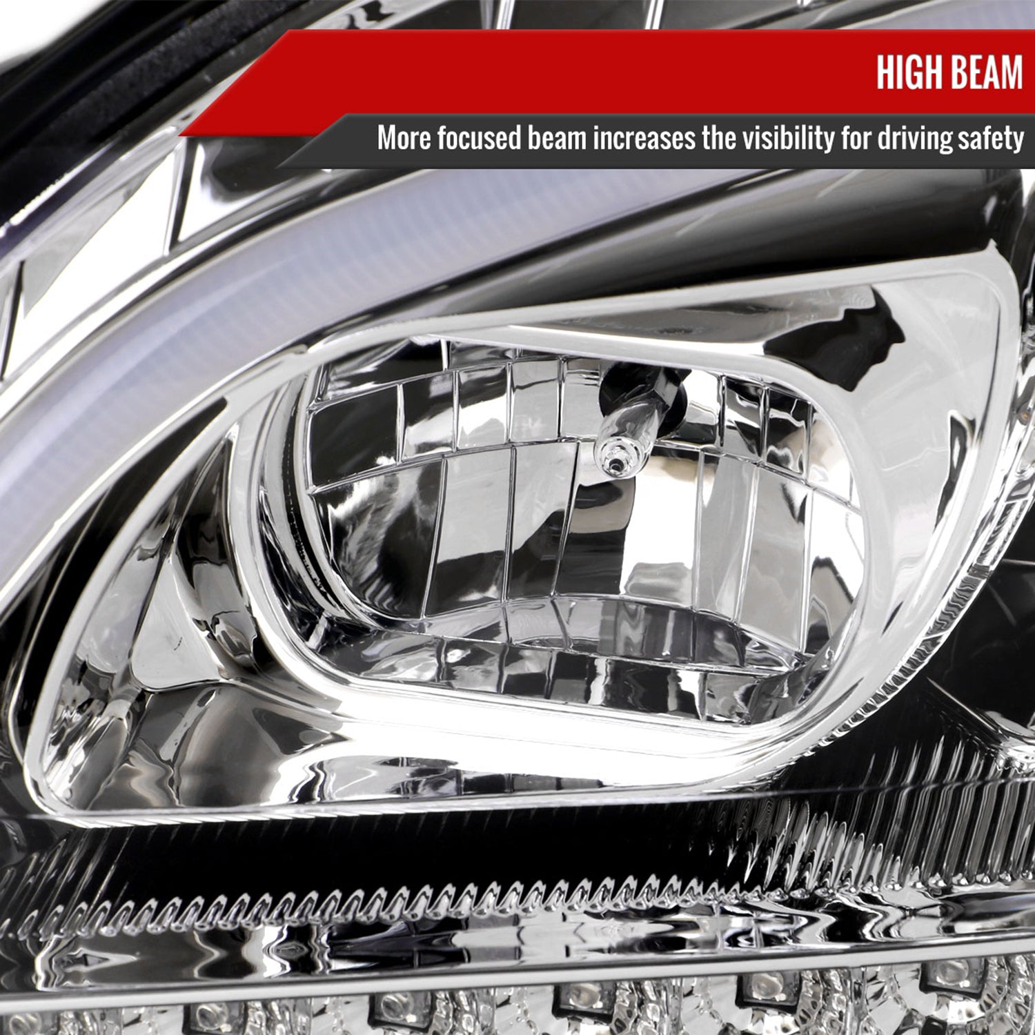 2009-2011 Mercedes Benz W164 ML-Class LED Sequetial Signal Headlights Chrome