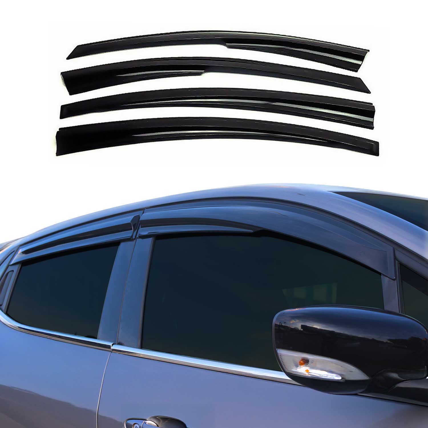 2019-2025 Toyota Corolla Sedan Window Visor Vent Rain Deflector 4Pcs Smoke
