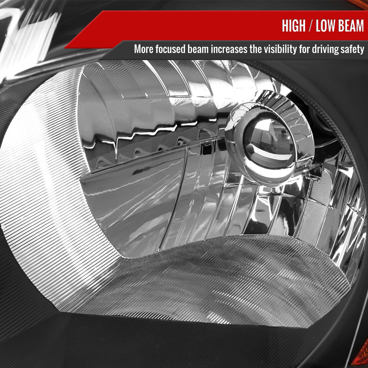 2002-2004 Honda CR-V Factory Headlights w/Amber Reflector Matt Black/Clear