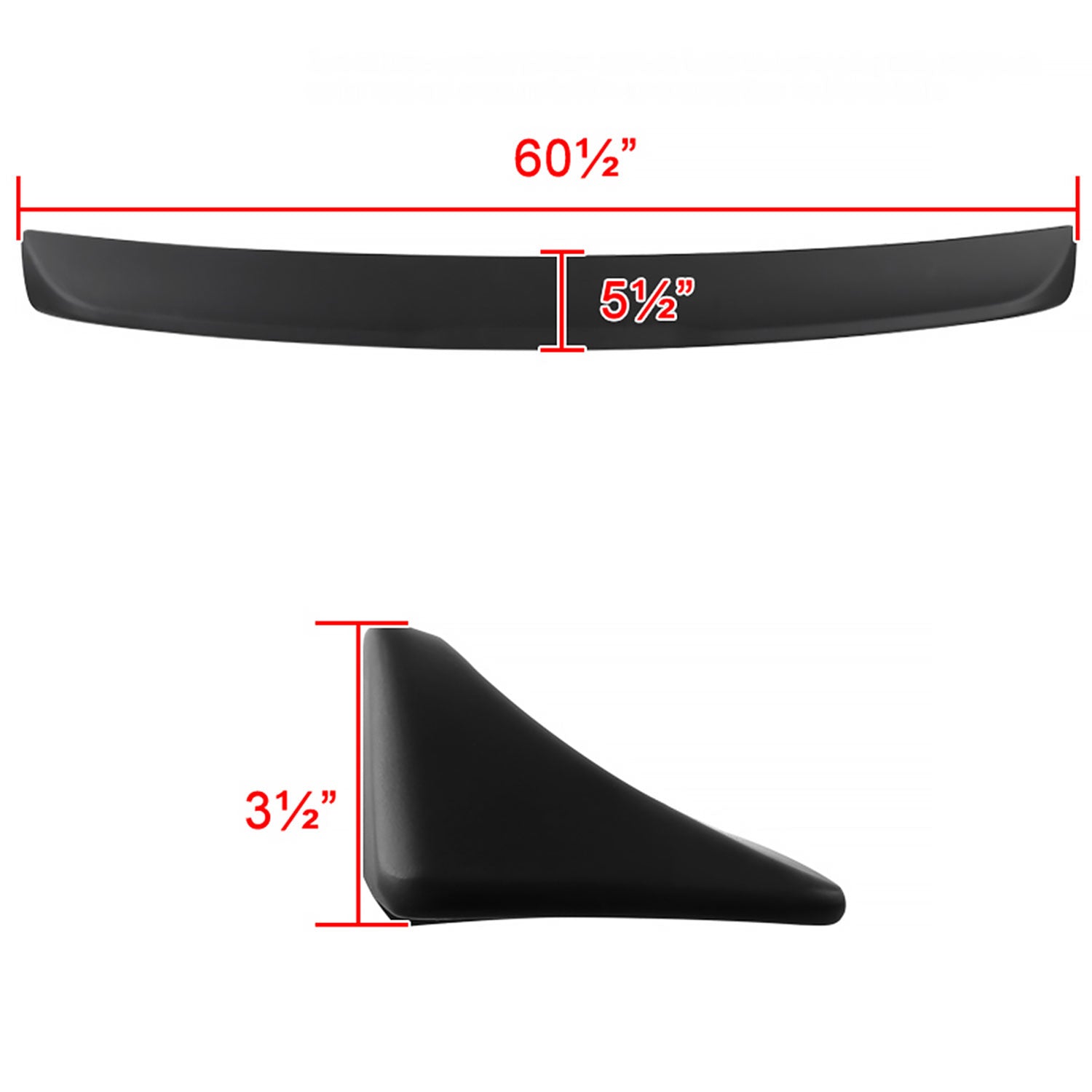 2008-2017 Dodge Challenger Black Primer ABS Hellcat Style Rear Spoiler