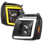2007-2014 GMC Yukon/XL 1500/XL 2500 LED Turn Signal Projector Headlights Black
