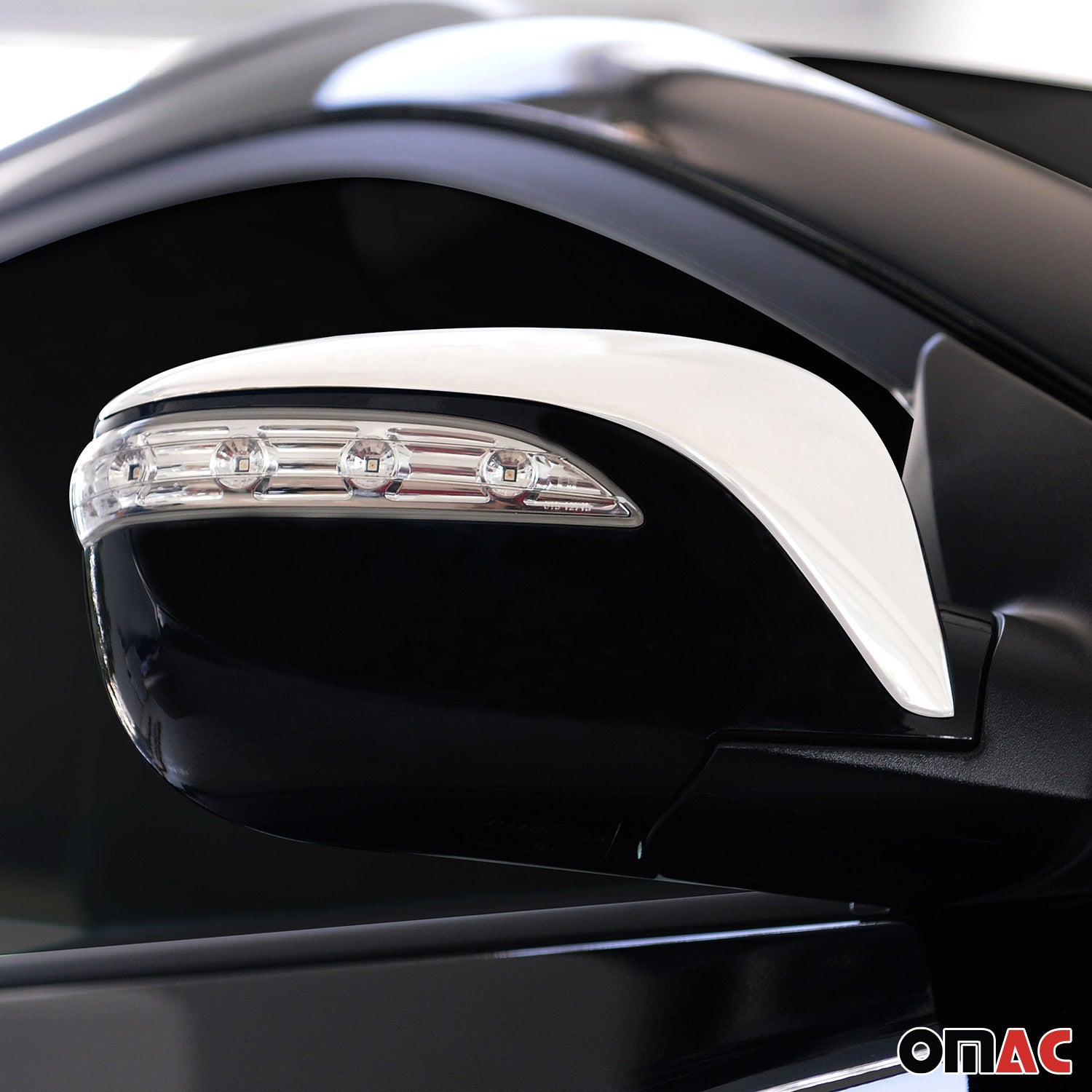 2010-2015 Hyundai Tucson Side Mirror Cover Caps Stainless Steel Silver 2 Pcs