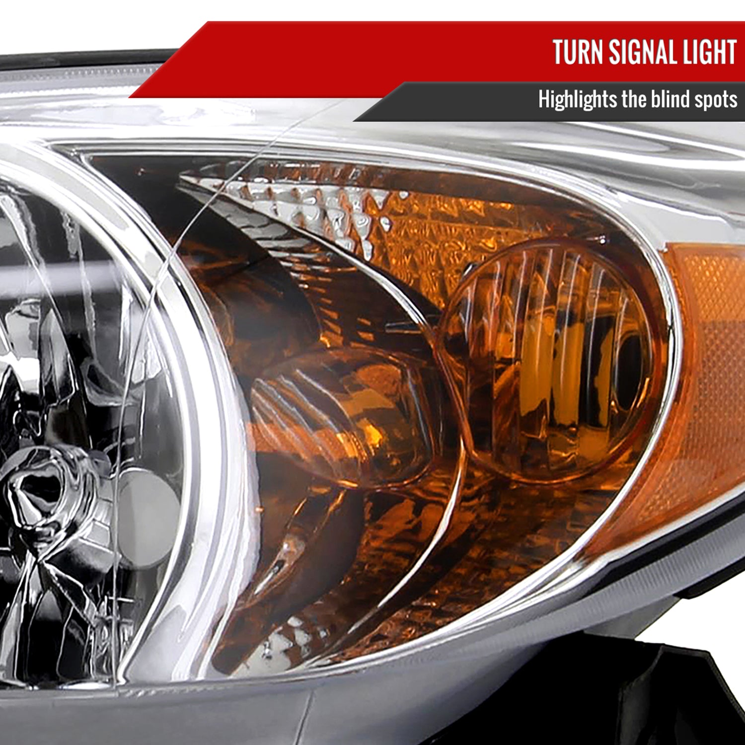 2002-2004 Toyota Camry Factory Style Headlights w/Amber Reflector Chrome/Clear