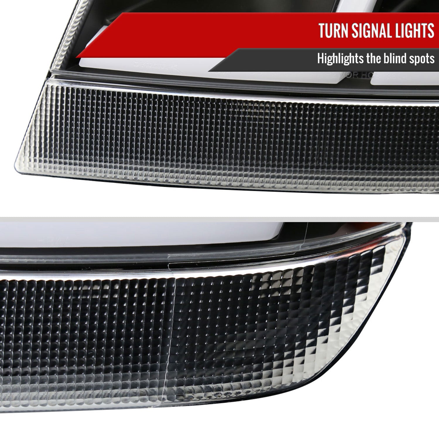 1999-2004 Jeep Grand Cherokee Factory Dual LED Bar Headlights Matt Black/Clear