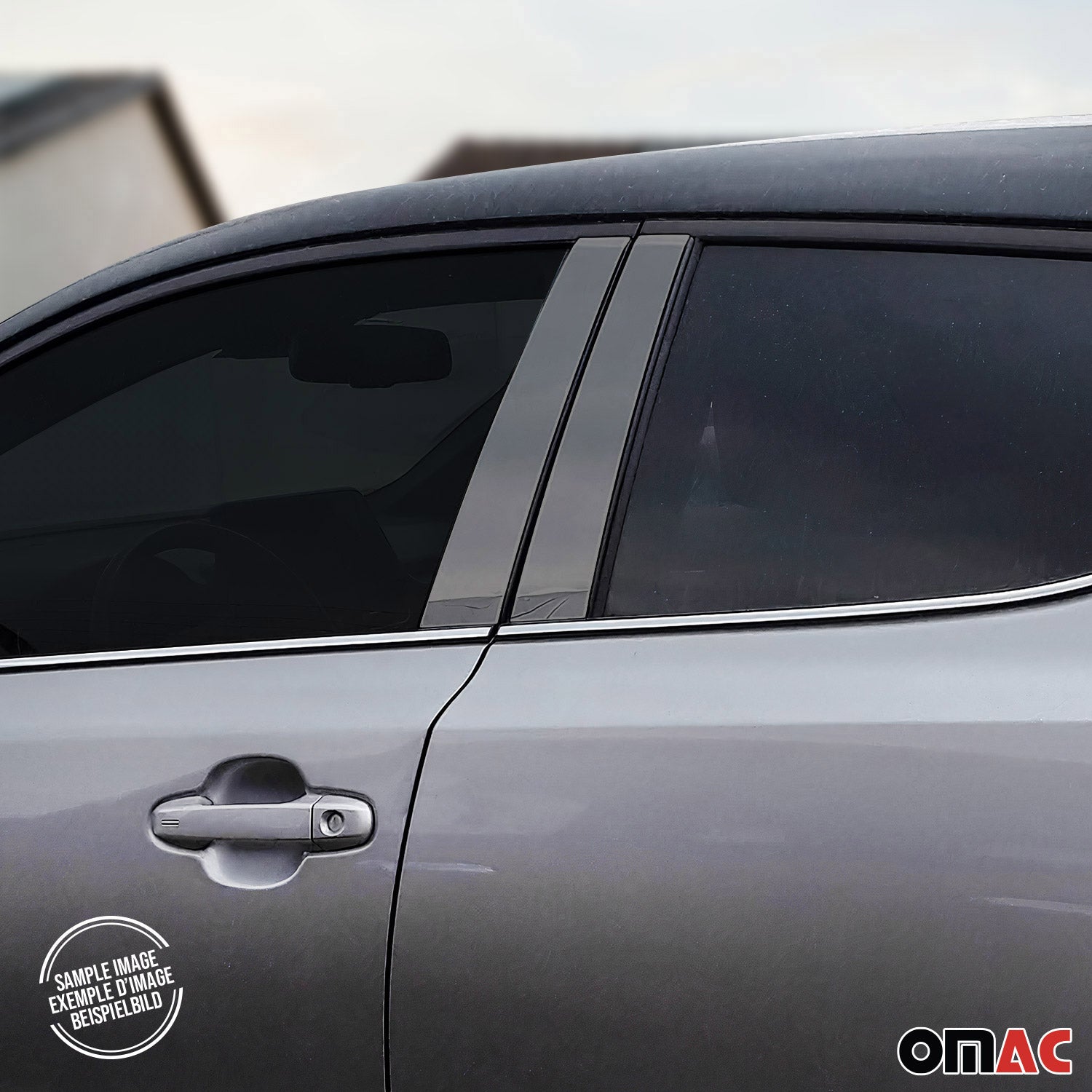 2018-2022 Toyota C-HR Window B Pillar Posts Door Trim Cover Stainless Steel Dark 4x