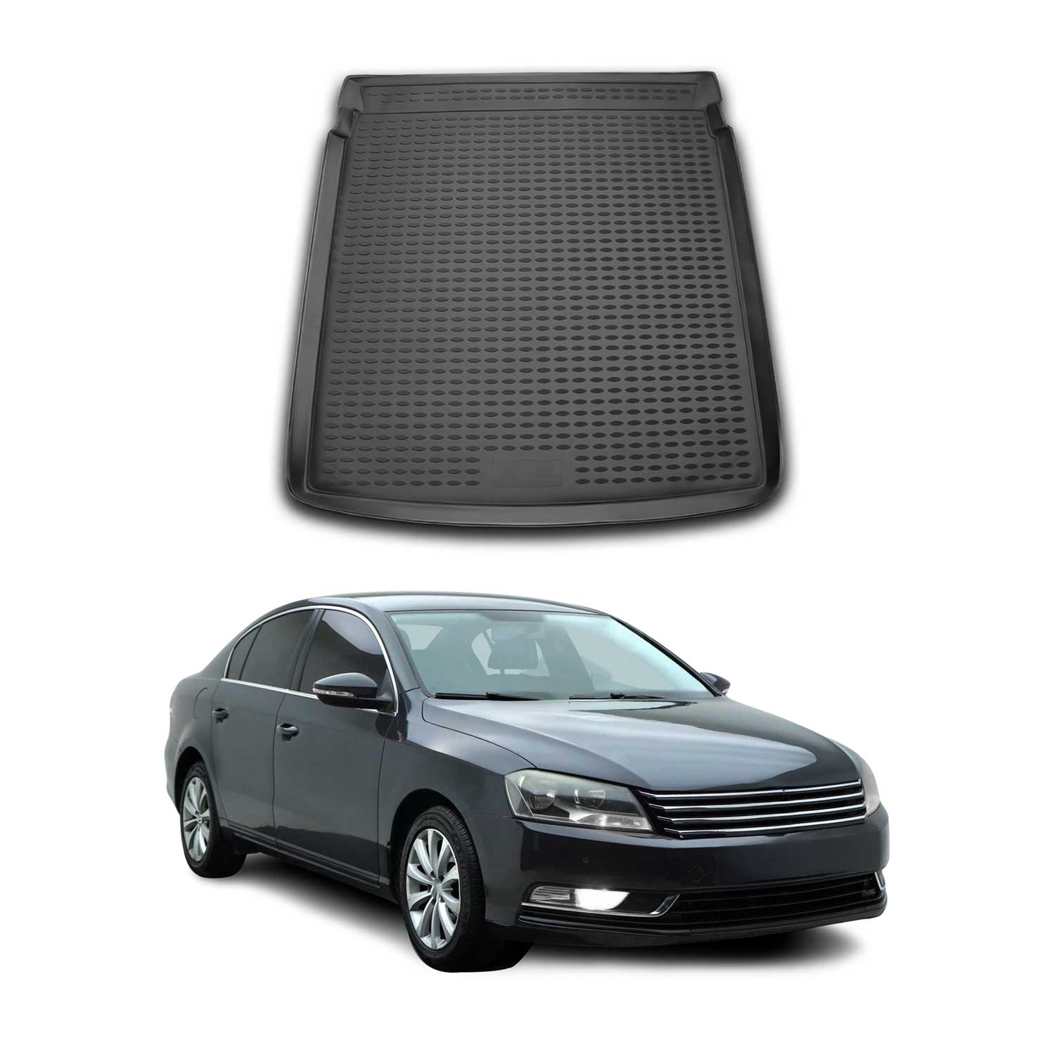 2012-2014 VW Passat B7 Sedan Cargo Liner Trunk Mat All Weather Black