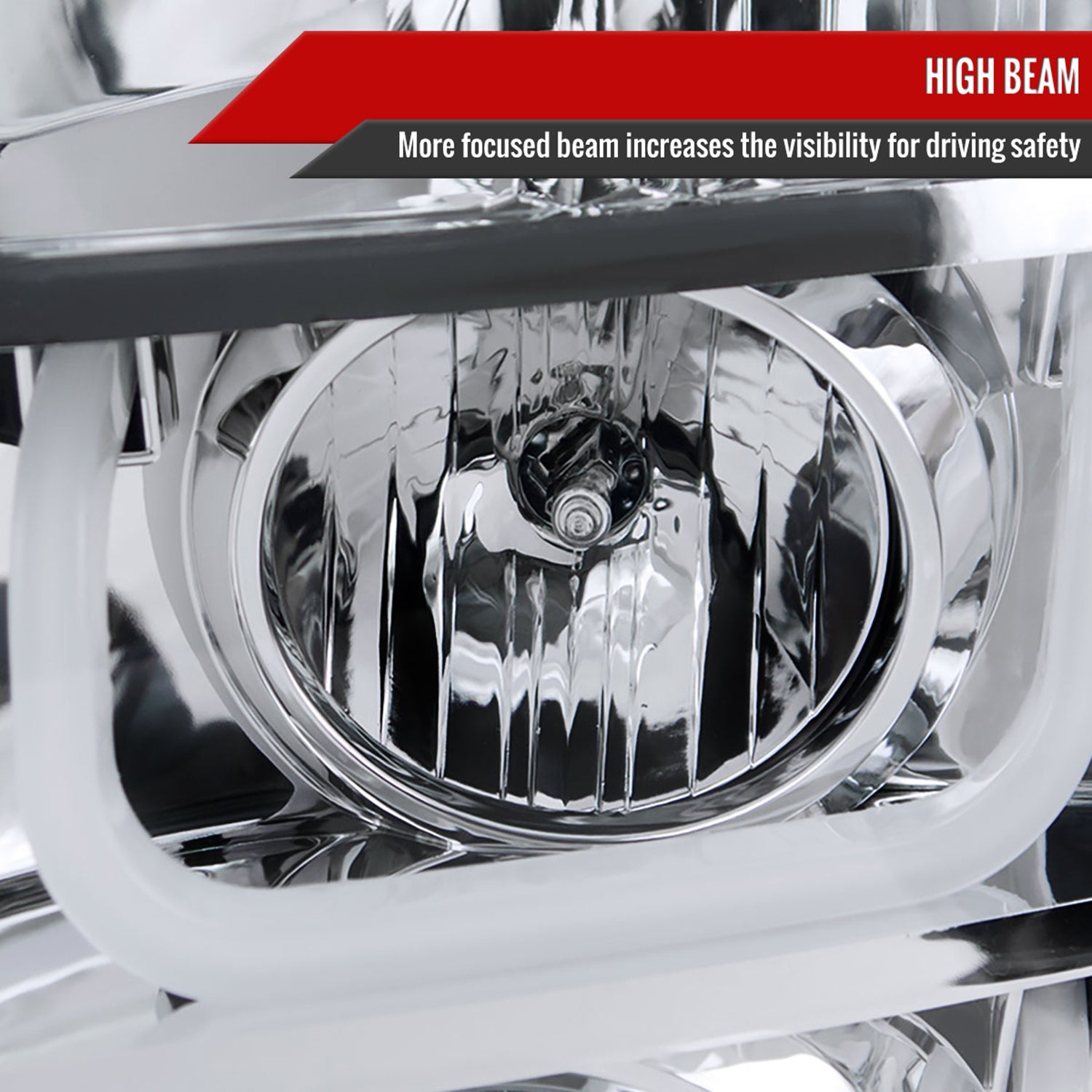 2007-2014 GMC Yukon/Yukon XL 1500/2500 LED U-Bar Projector Headlights Chrome