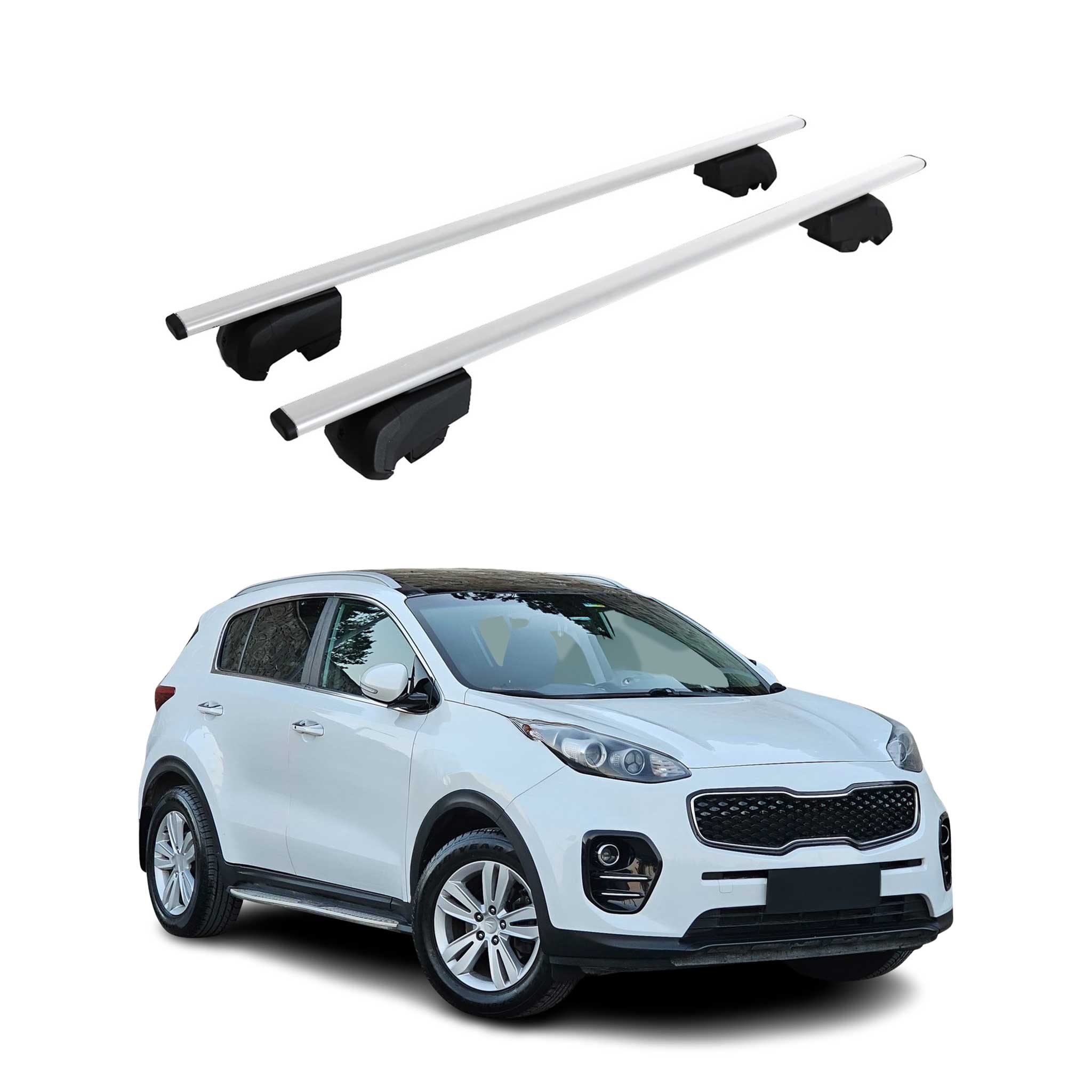 2017-2019 Kia Sportage Roof Rack Cross Bars Silver