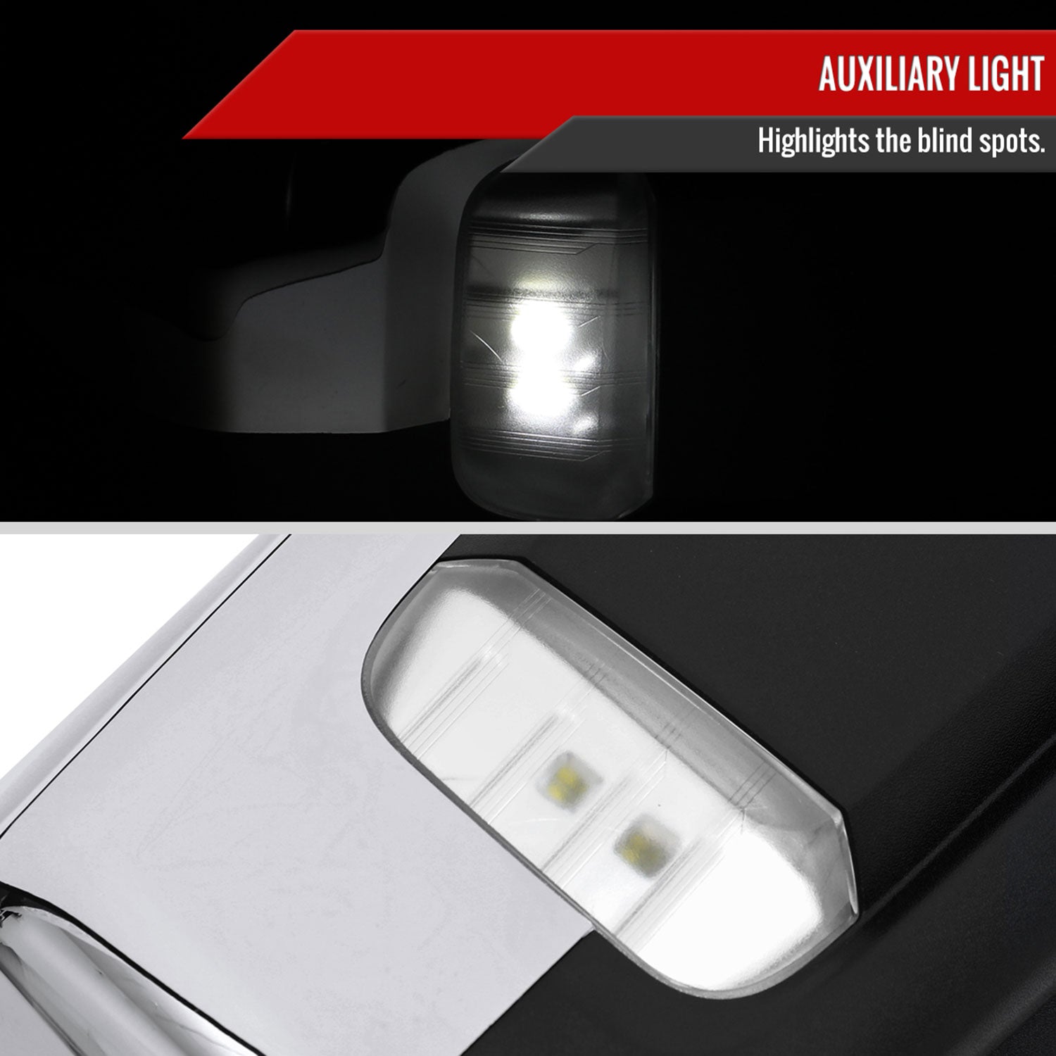 2019-2024 GMC Sierra 1500 Chrome Manual Fold & Heated Side Mirror Passenger