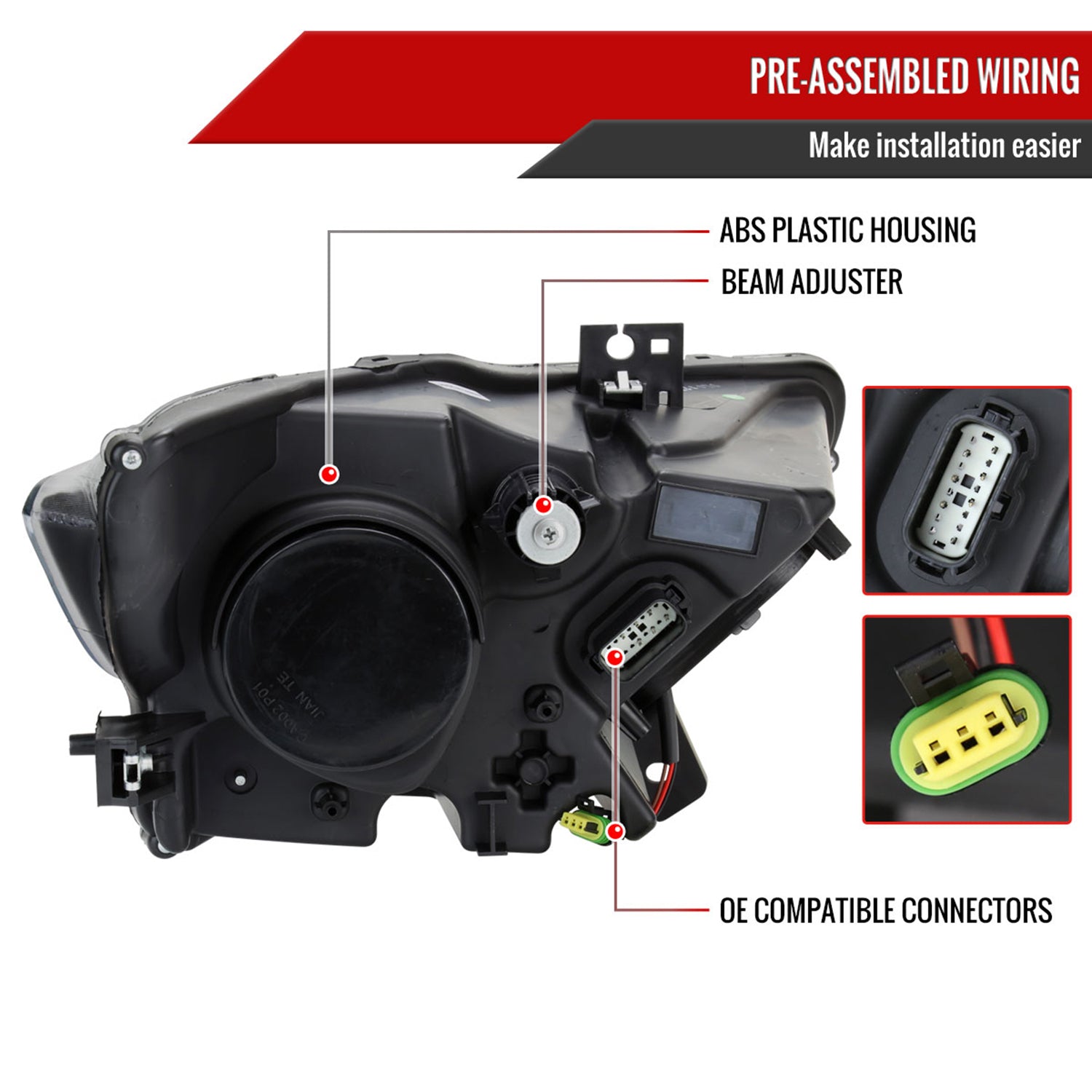 2015-2017 Ford Mustang / 18-2020 Shelby LED Xenon HID Headlights Driver Side