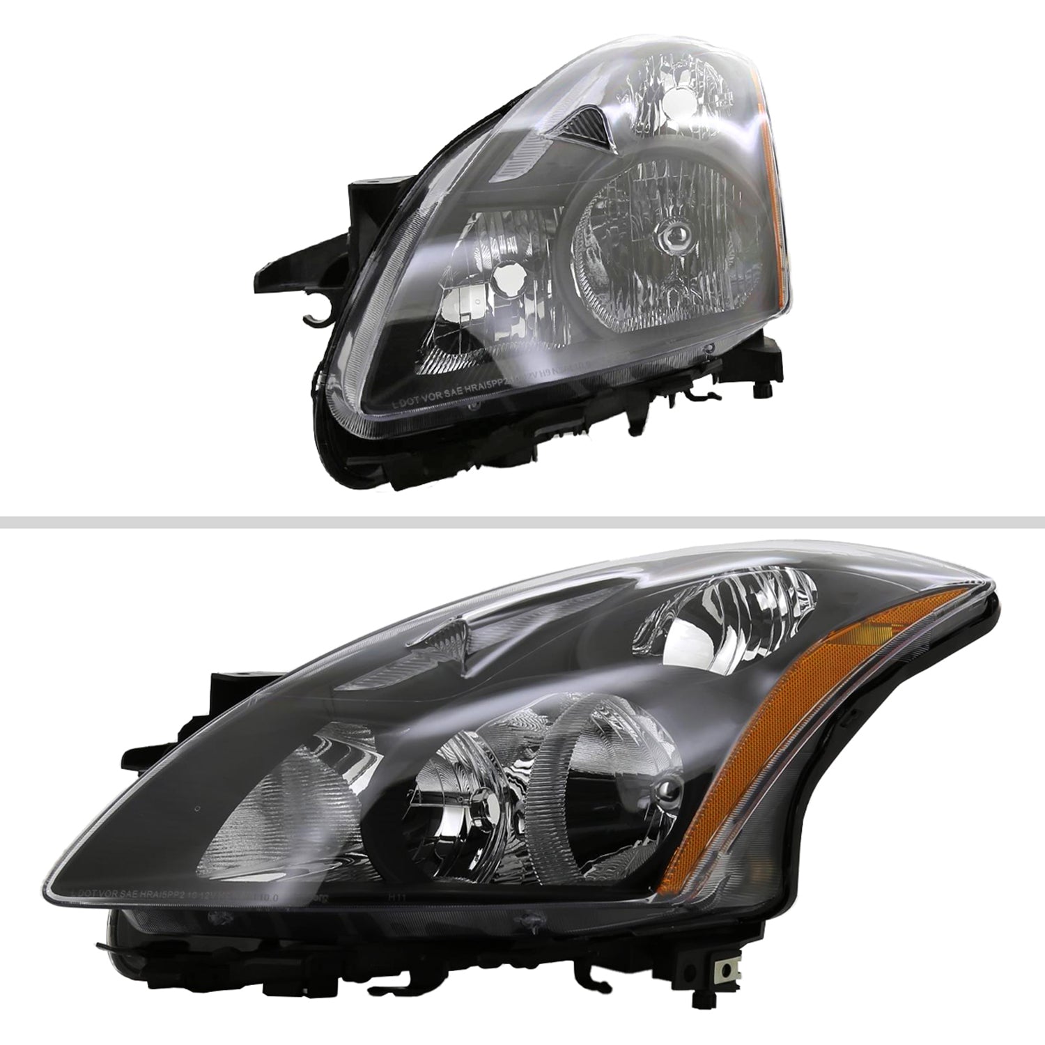 2010-2012 Nissan Altima Sedan Factory Style Headlights Matte Black/Clear Lens