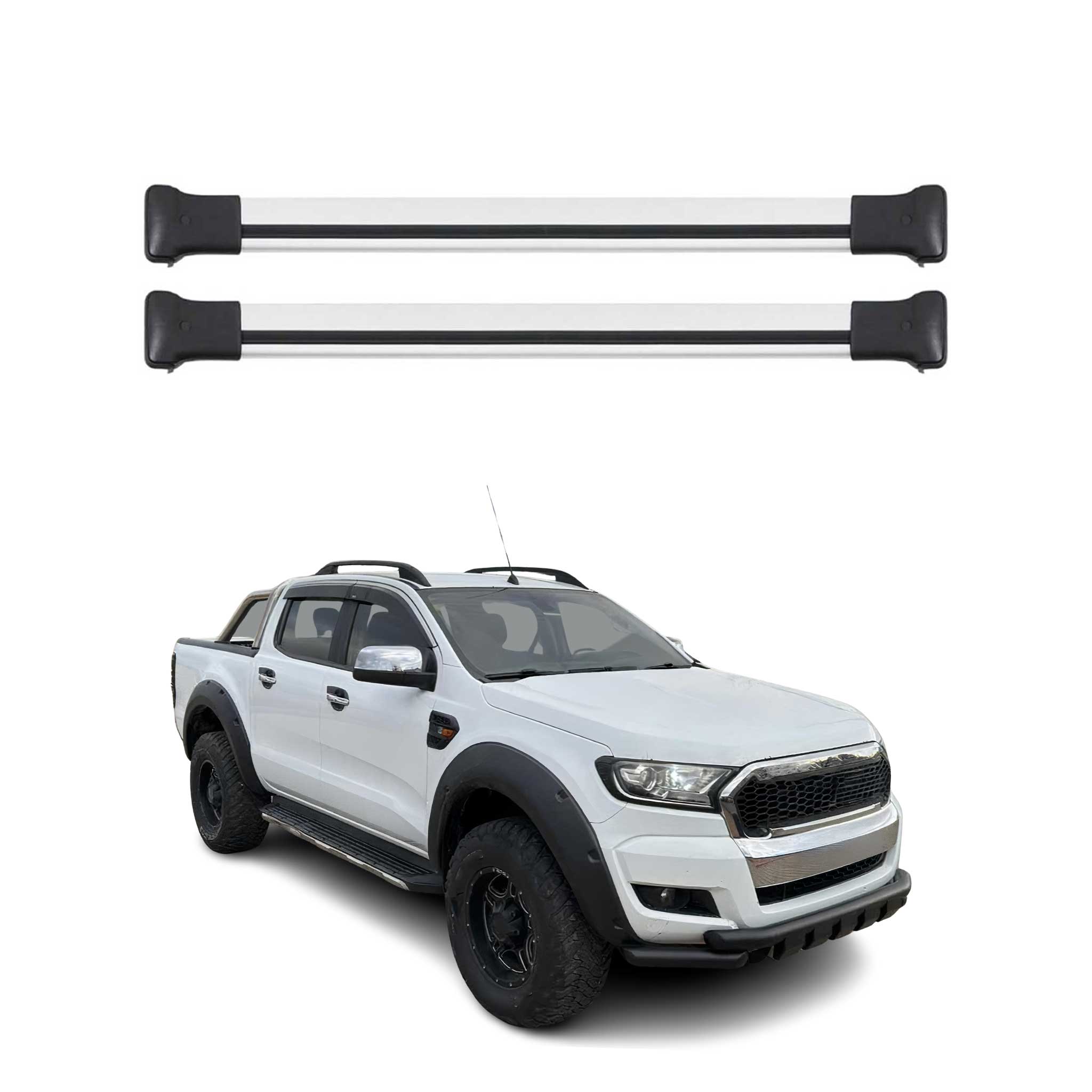 Roof Rack Cross Bars Luggage Carrier for Ford Ranger P375 2019-2022 Gray 2Pcs