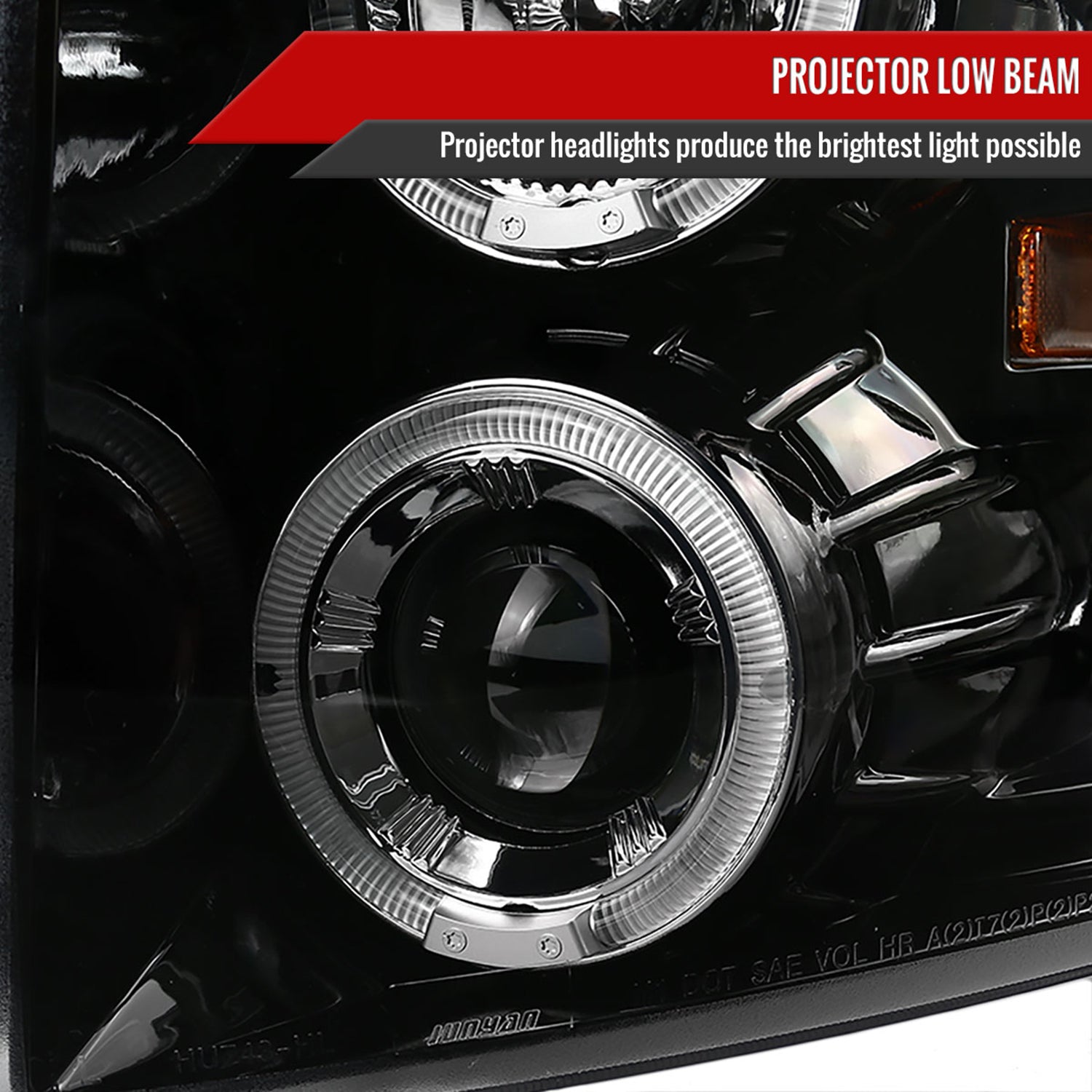 2007-2013 Chevy Silverado 1500 2500HD 3500HD Dual Halo Headlights Jet Black