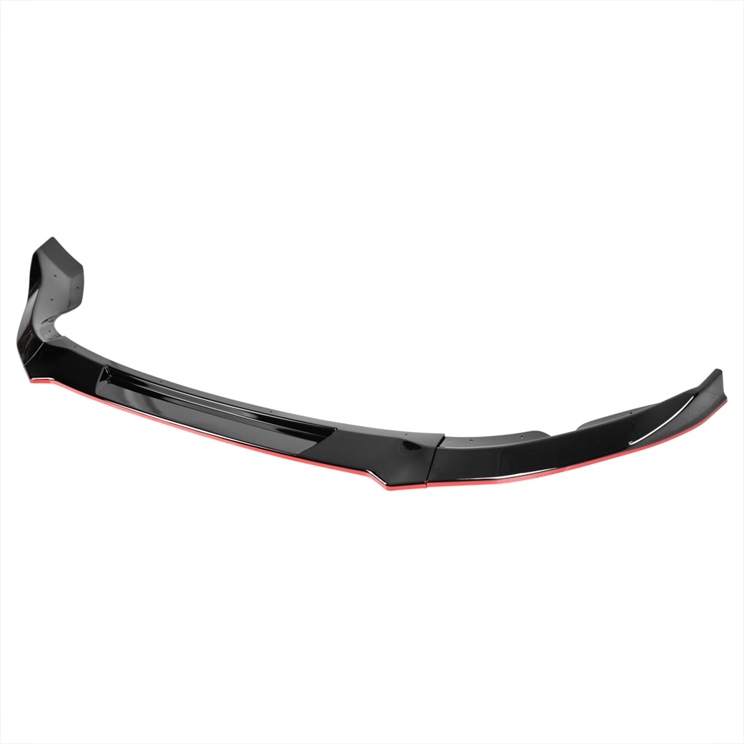 2009-2012 Nissan 370Z Glossy Black/Red Trim 3PC Front Bumper Lip Splitter Kit
