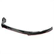 2009-2012 Nissan 370Z Glossy Black/Red Trim 3PC Front Bumper Lip Splitter Kit