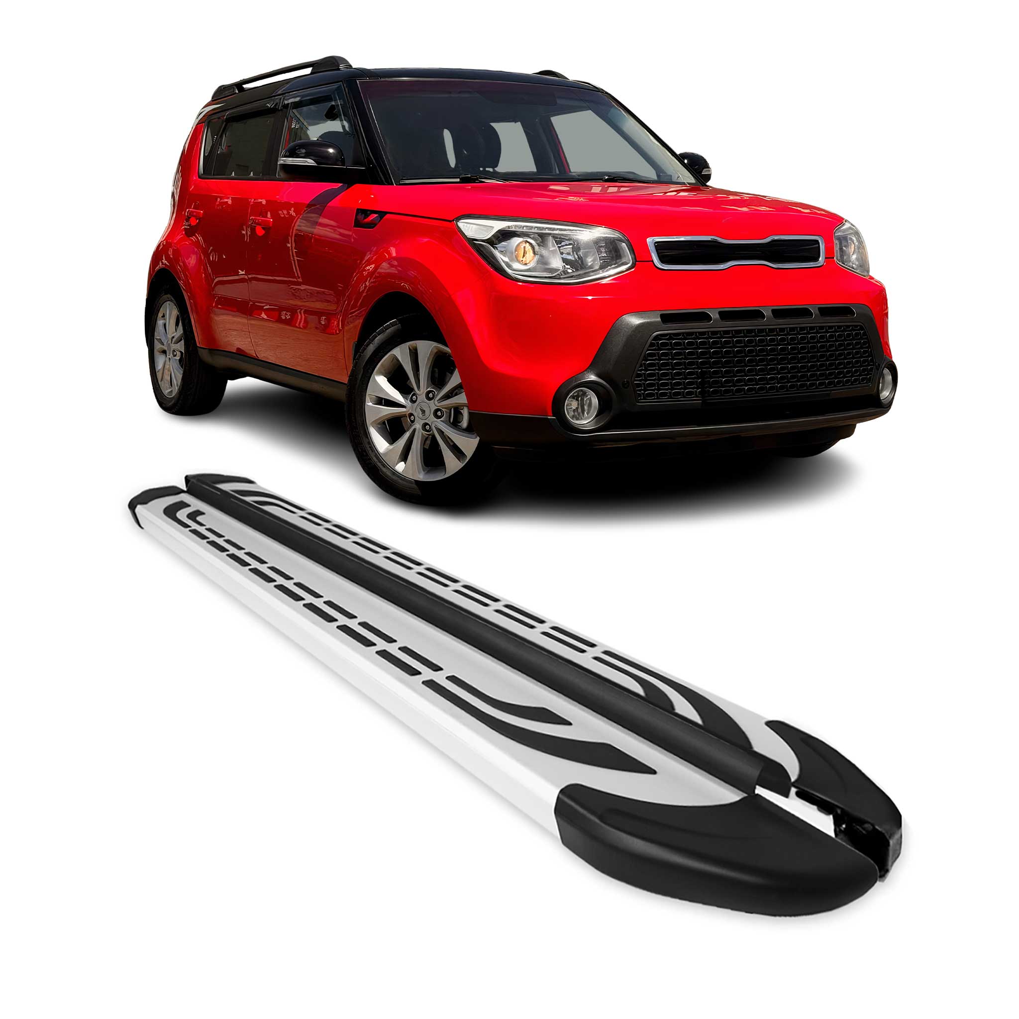 2014-2019 Kia Soul Running Boards Side Steps Silver