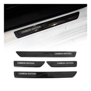 Audi Door Sill Scuff Plate Scratch Protector Carbon Edition Black 4 Pcs