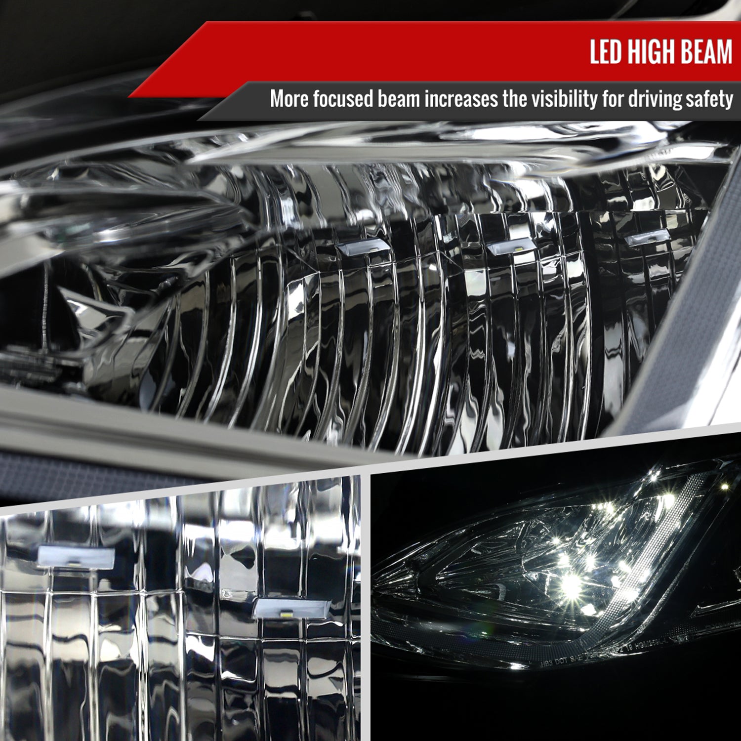 2019-2024 Chevy Malibu Full LED Projector Headlights Turn Signal Chrome