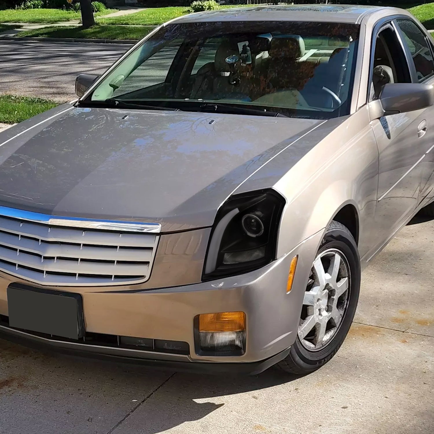 2003-2007 Cadillac CTS Halo LED Turn Signal Projector Headlights Smoke