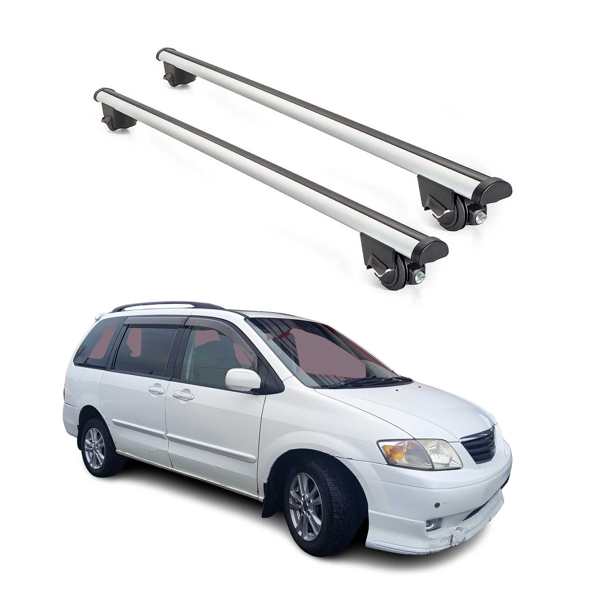 2000-2006 Mazda MPV Roof Rack Cross Bars Silver