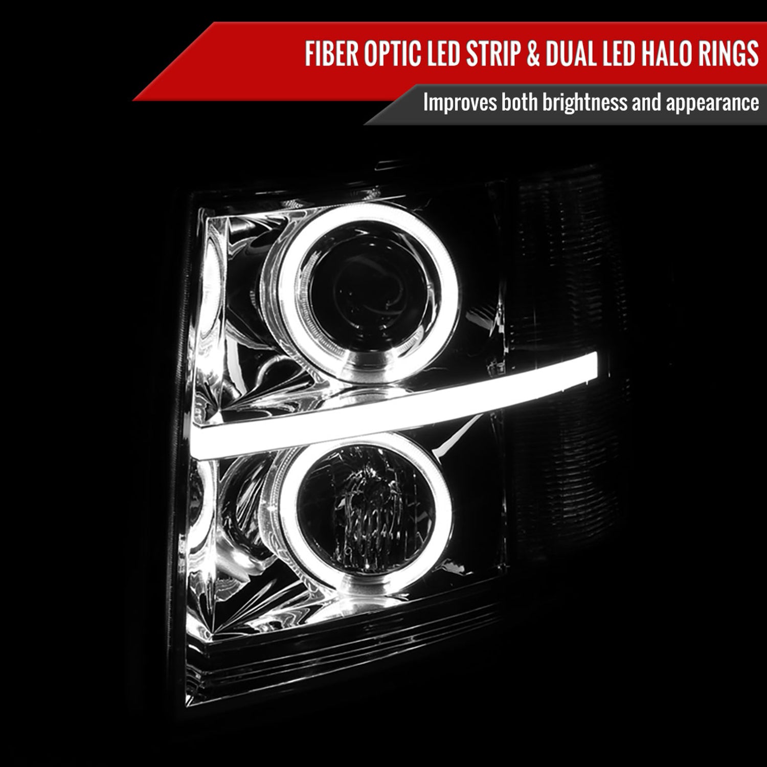 2007-2013 Chevy Silverado 1500 2500HD 3500HD Headlights LED Bar Chrome