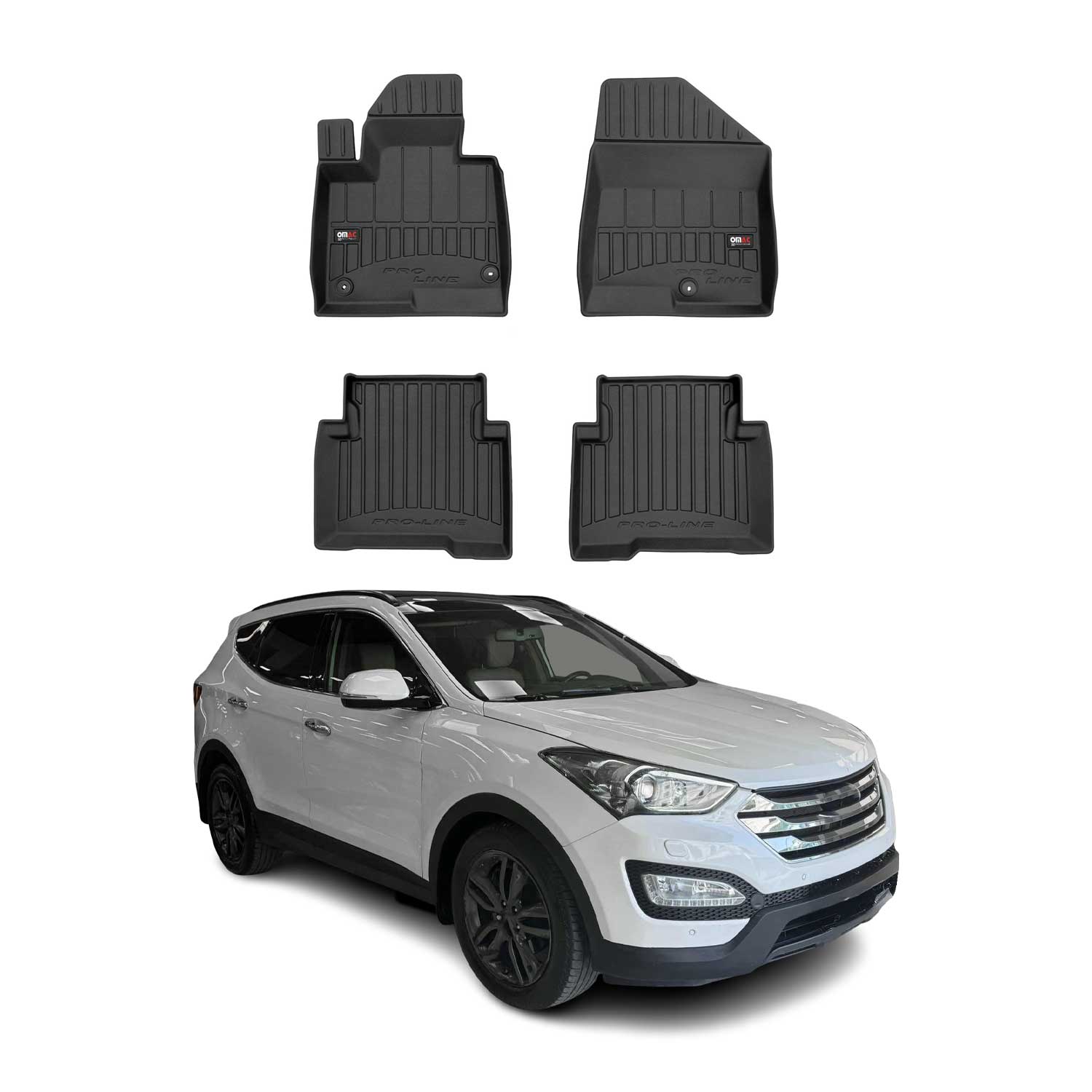 2013-2018 Hyundai Santa Fe Premium Floor Mats Liners Full Set All Weather Heavy Duty