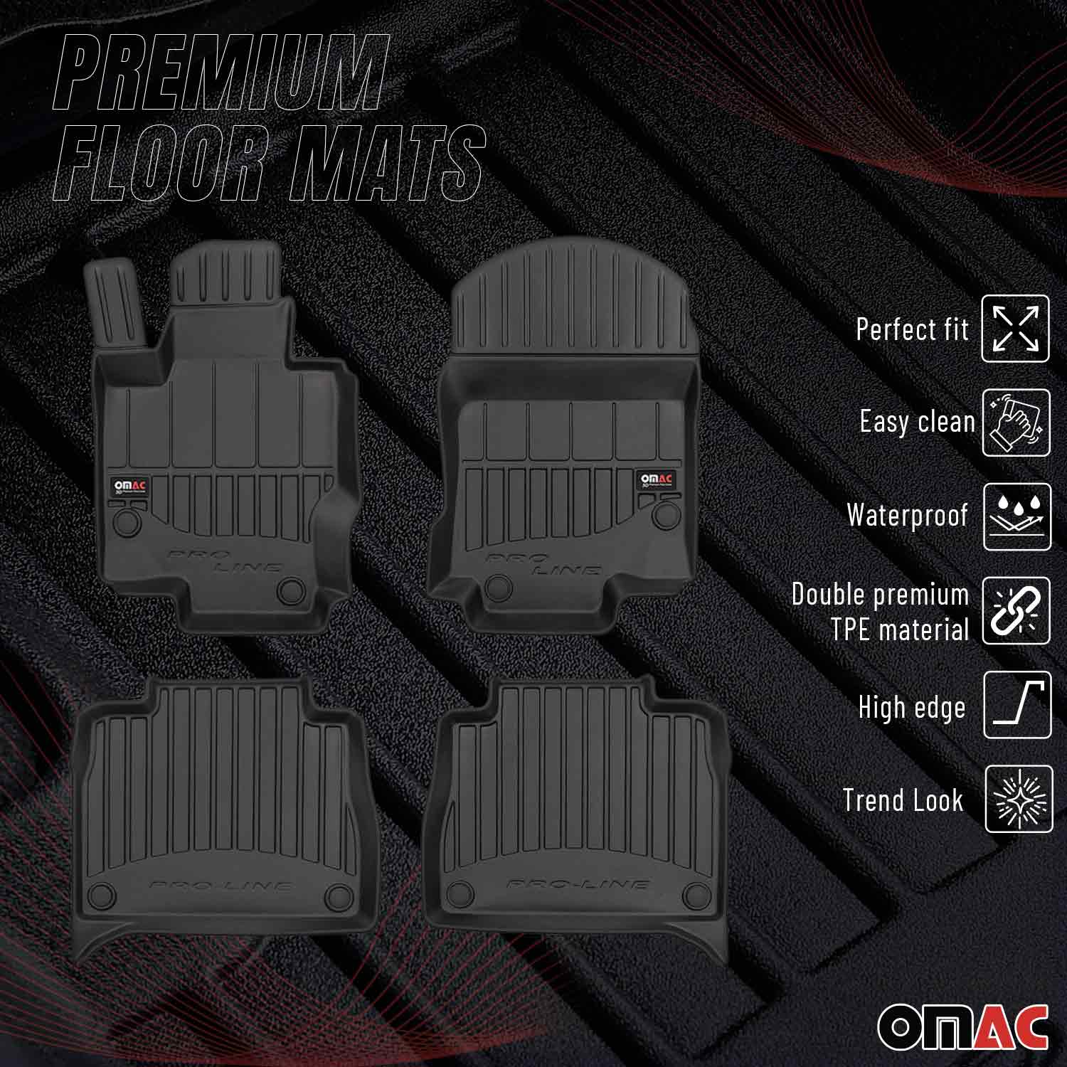 2020-2026 Mercedes GLE Class V167 Premium Floor Mats Liners Full Set All Weather Heavy Duty Black