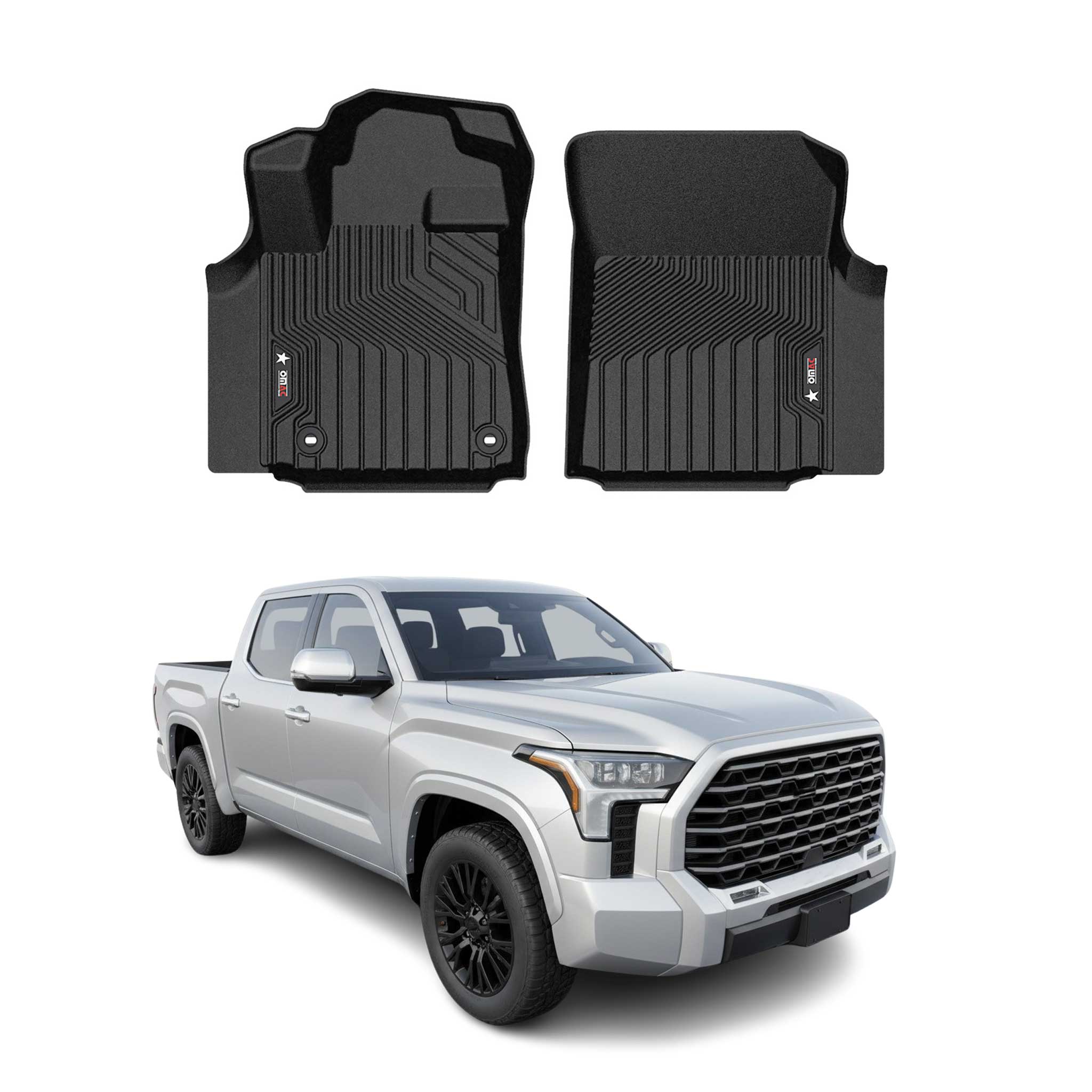 2022-2026 Toyota Tundra Premium Floor Mats Liners First Row Front Black