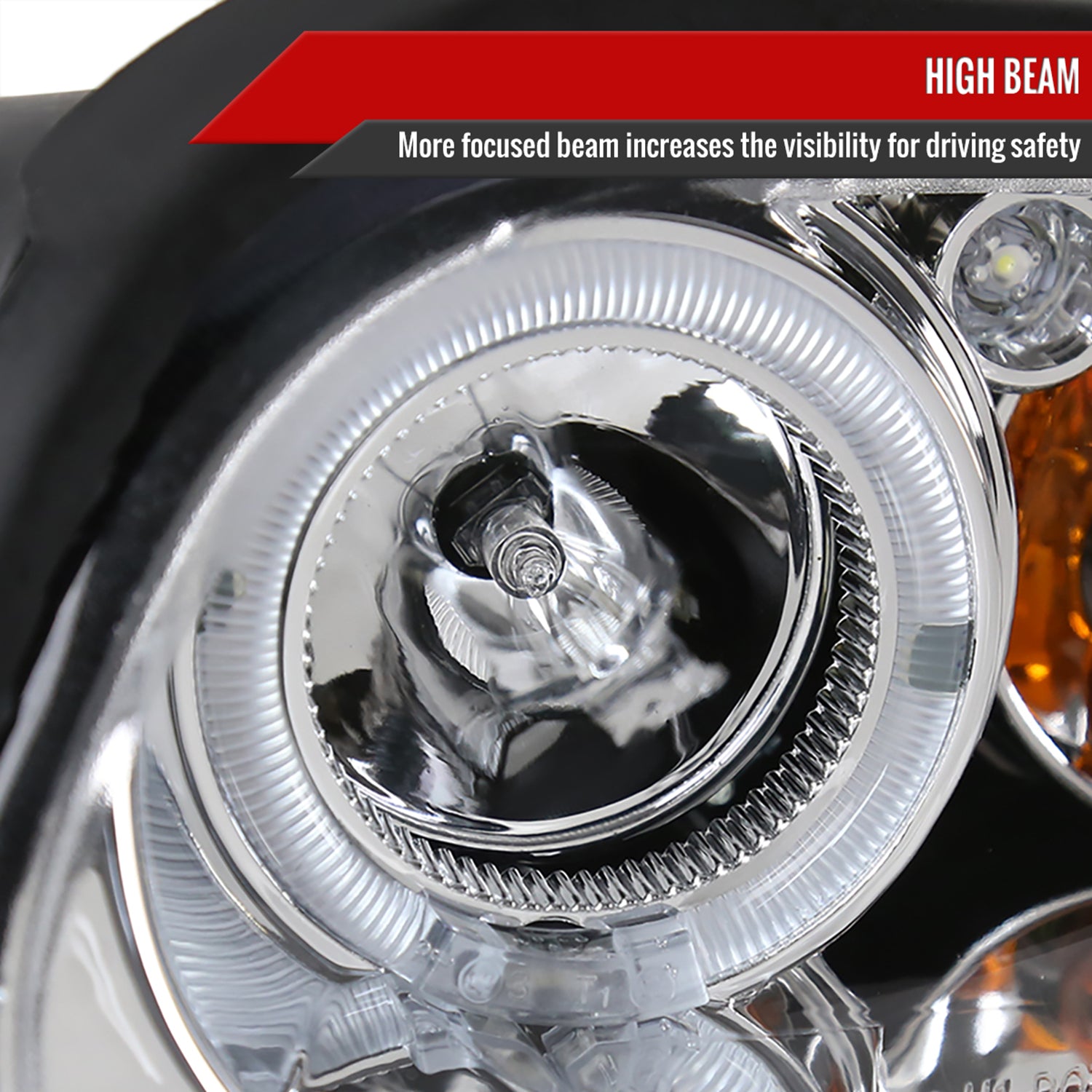 1997-2005 Chevy Malibu/ Oldsmobile Dual Halo Headlights Chrome