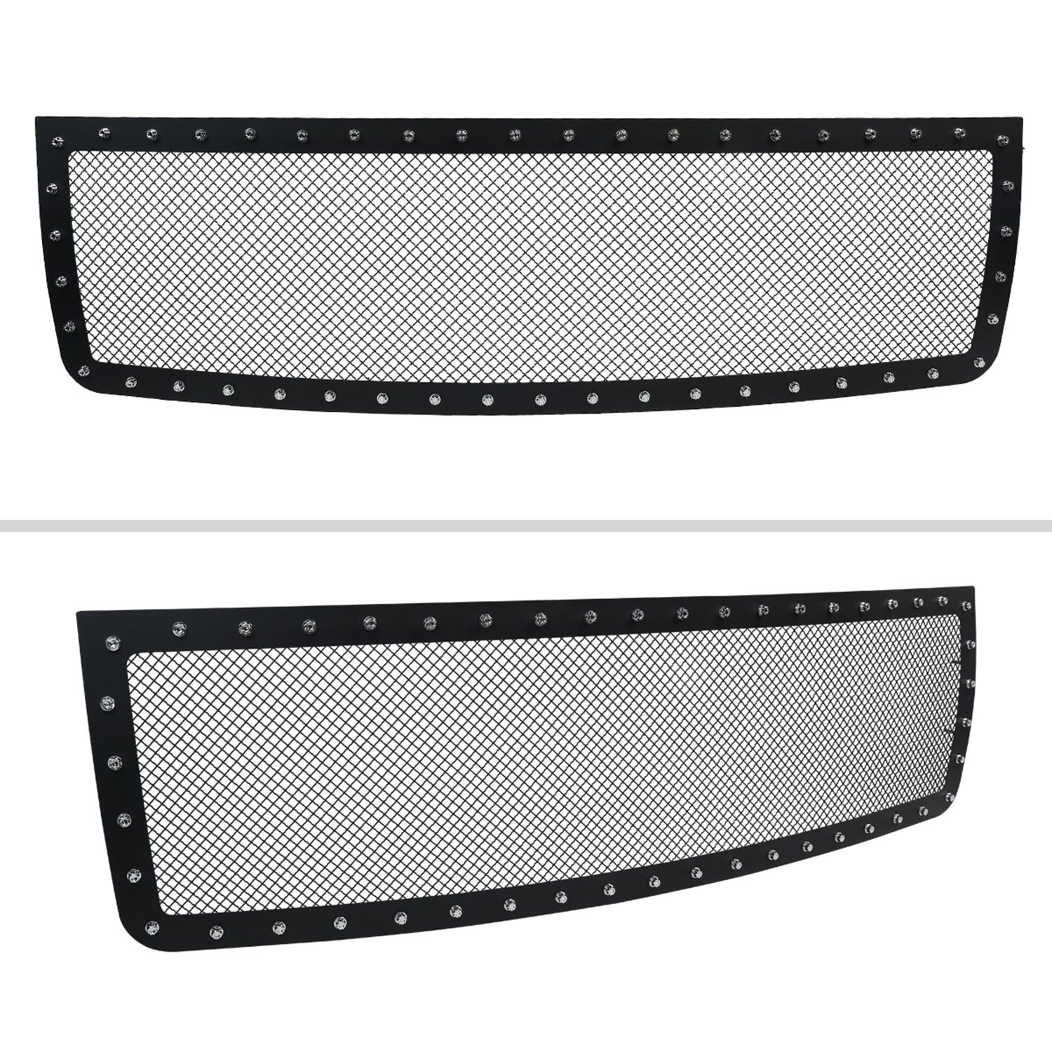 2007-2013 GMC Sierra 1500 NBS Rivet Style Black S.Steel Mesh Grille Insert