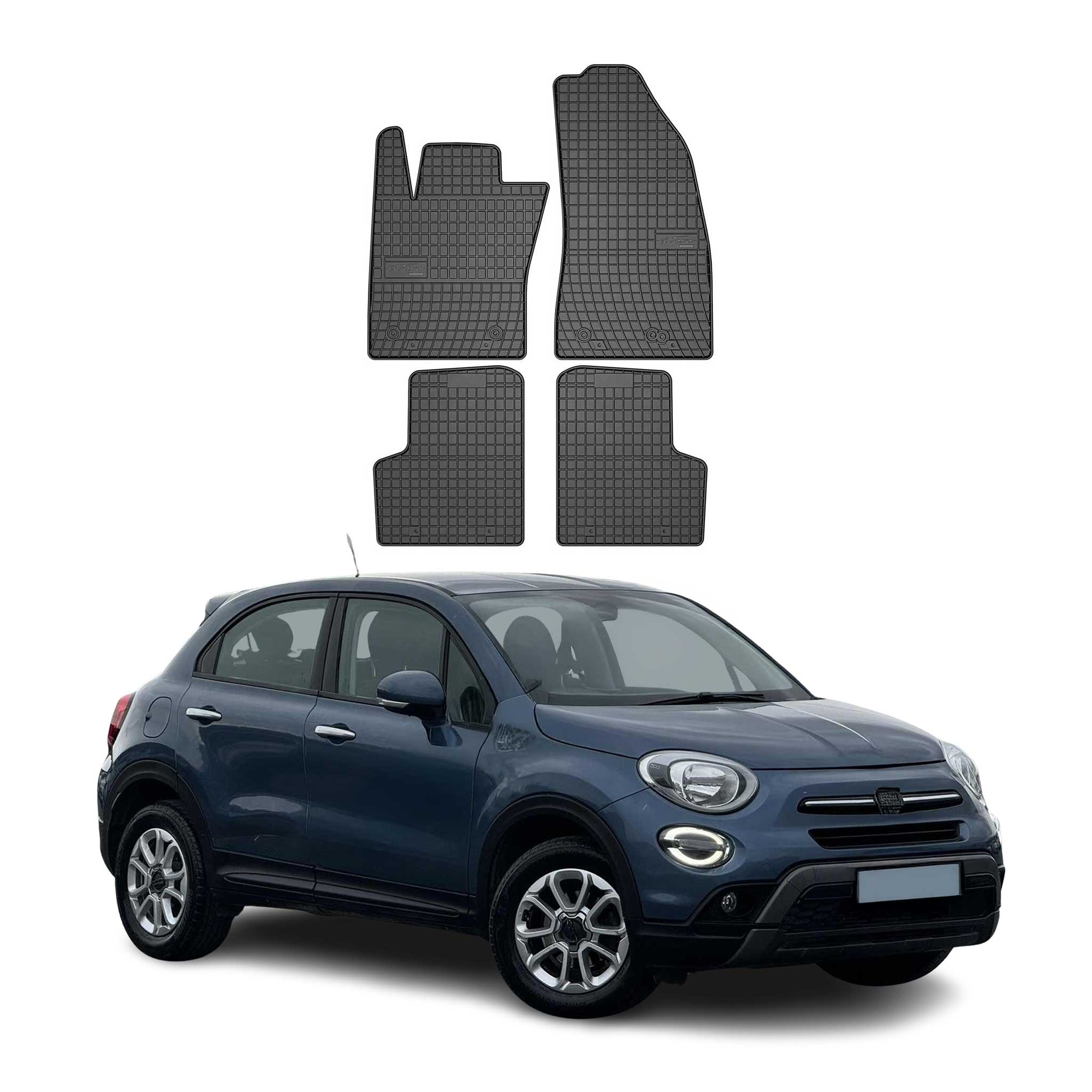 OMAC Premium Floor Mats for Fiat 500X 2016-2023 All-Weather Heavy Duty 4Pcs