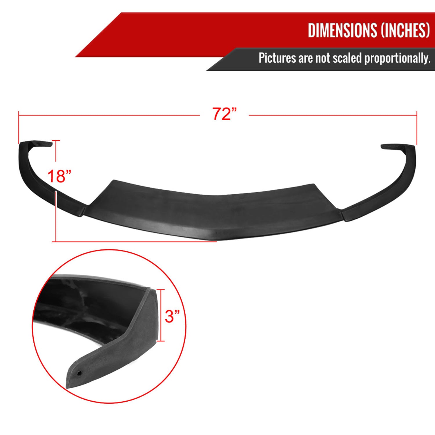 2005-2009 Ford Mustang V8 Polyurethane CV2 Style Bumper Lip Spoiler