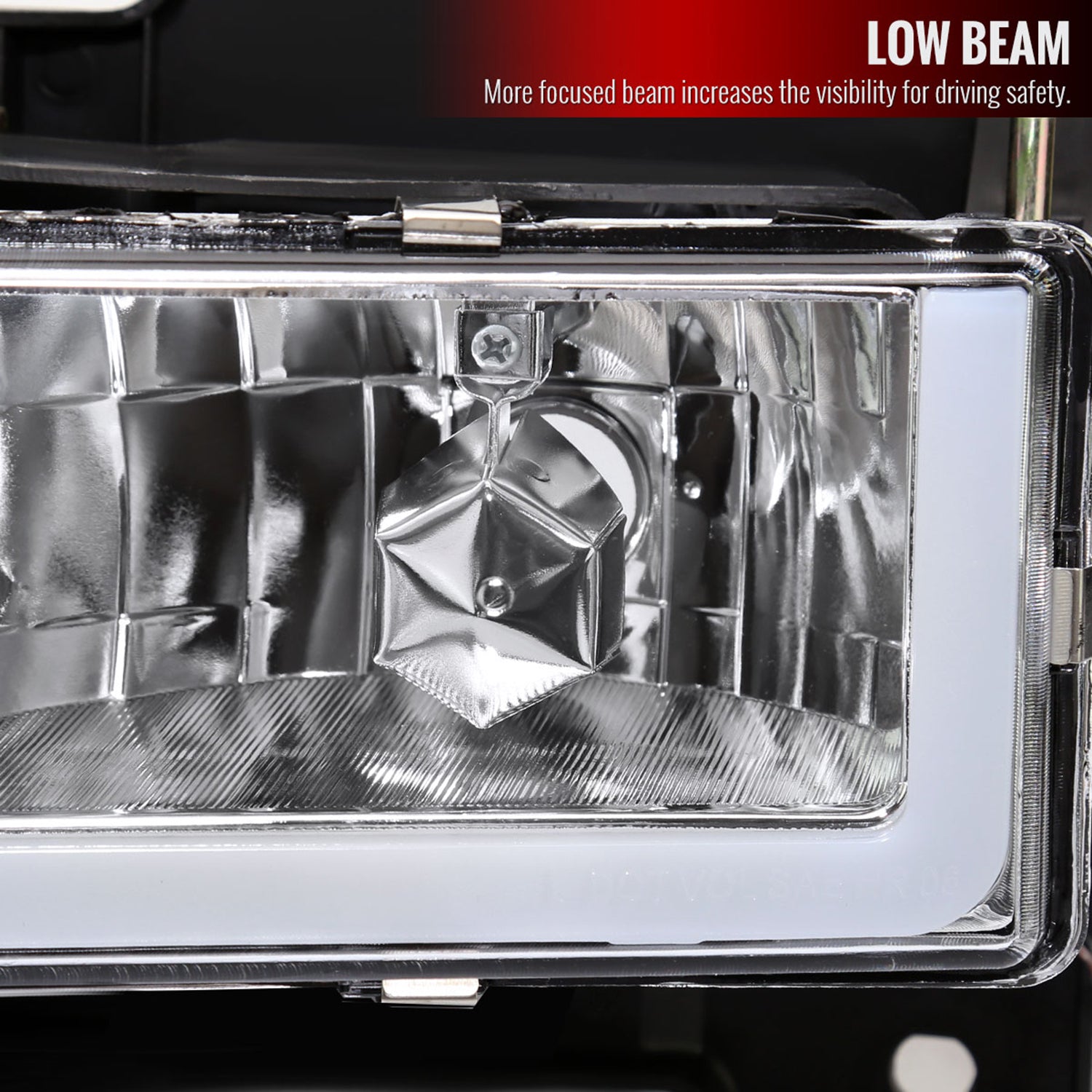 1994-1998 GMC C10/Sierra/Suburban/Yukon Headlights LED &Corner Lights Chrome