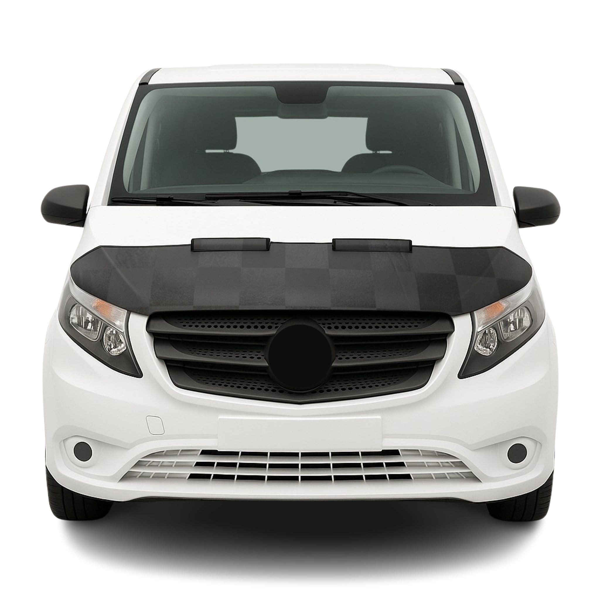 2016-2024 Mercedes Metris Car Bonnet Mask Hood Bra Half Chequered