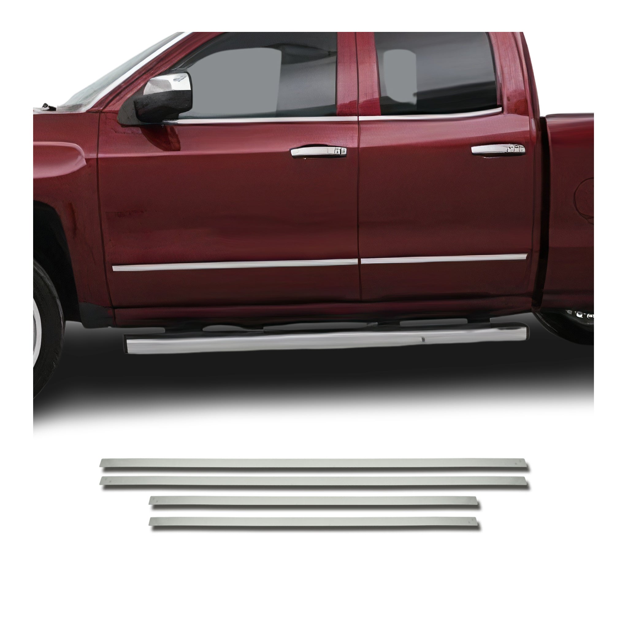 2014-2019 Chevrolet Silverado 1500 2500HD 3500HD Crew Cab Side Door Molding Trim
