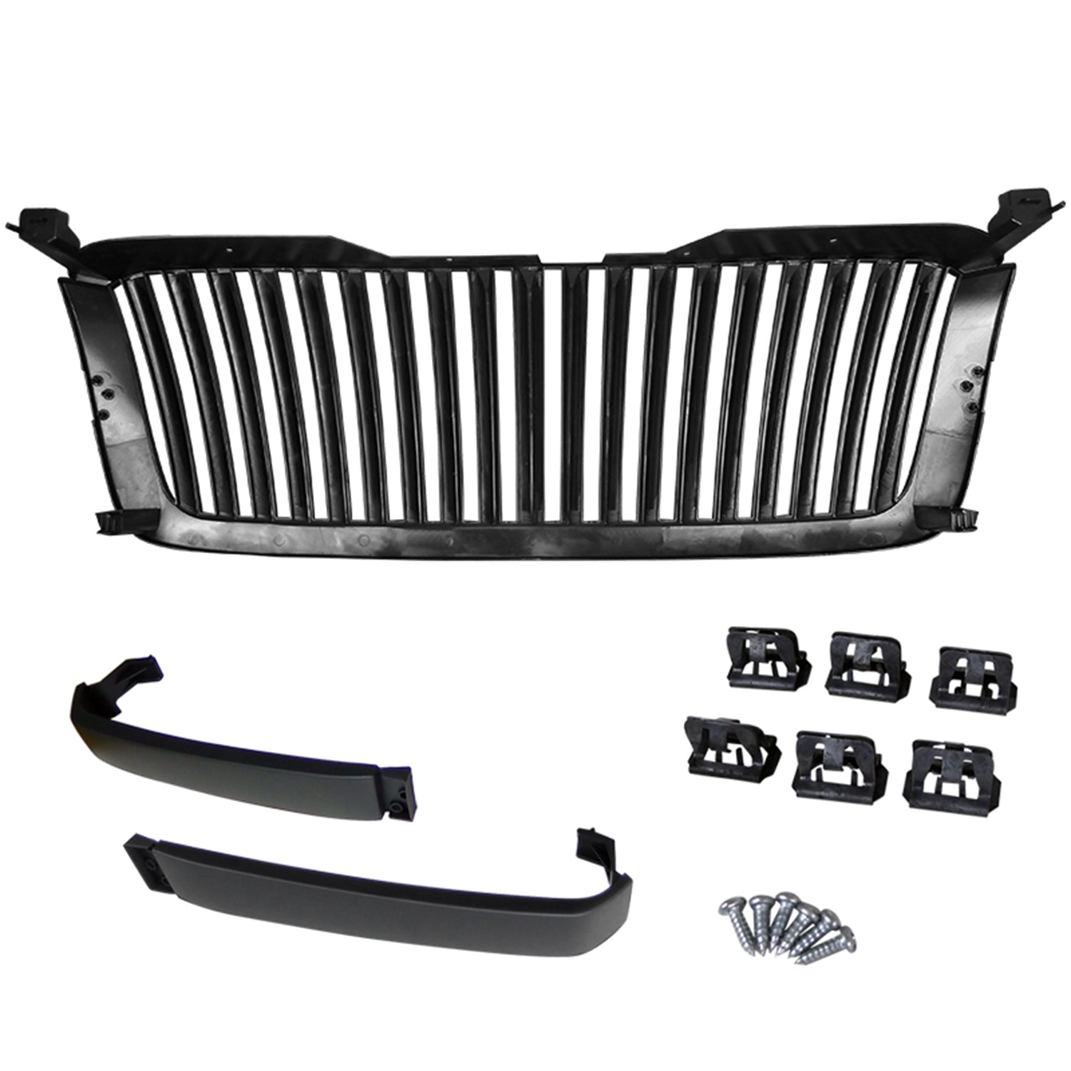 2003-2006 Chevy Silverado/Avalanche Matte Black ABS Conversion Vertical Grille
