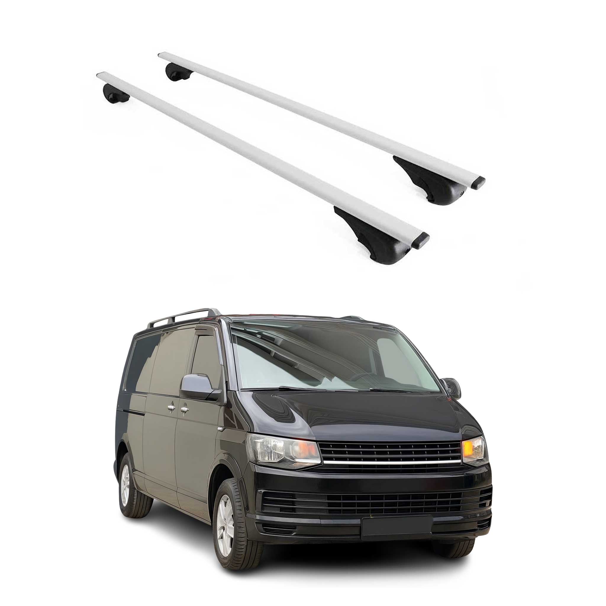 2015-2021 VW T6 Transporter Roof Rack Cross Bars Silver