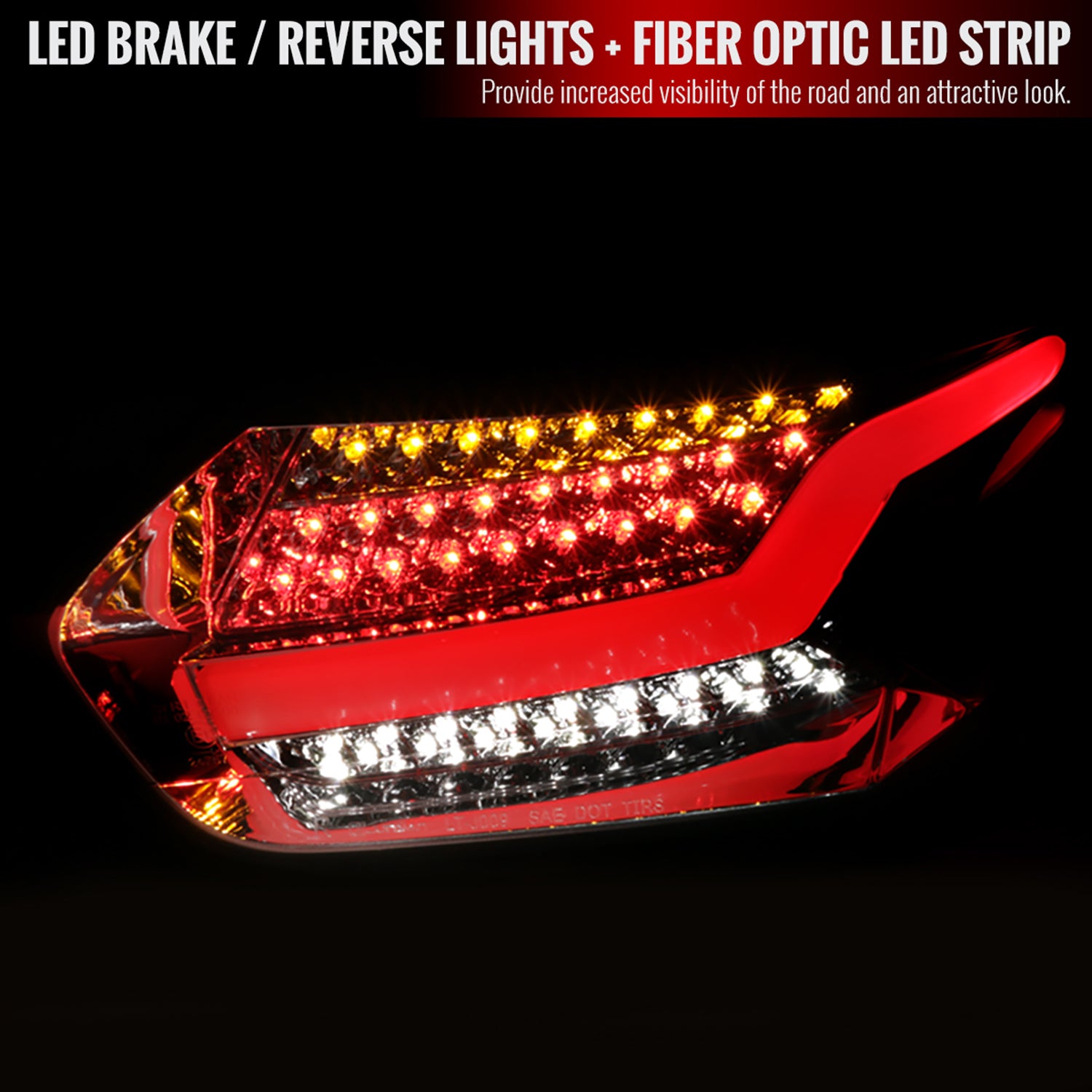 2015-2019 Ford Focus Hatchback LED Tail Lights Chrome Housing/Clear Lens