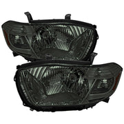 For Toyota Highlander 2008-2010 Factory Halogen Replacement Headlights Chrome Housing Smoked Lens